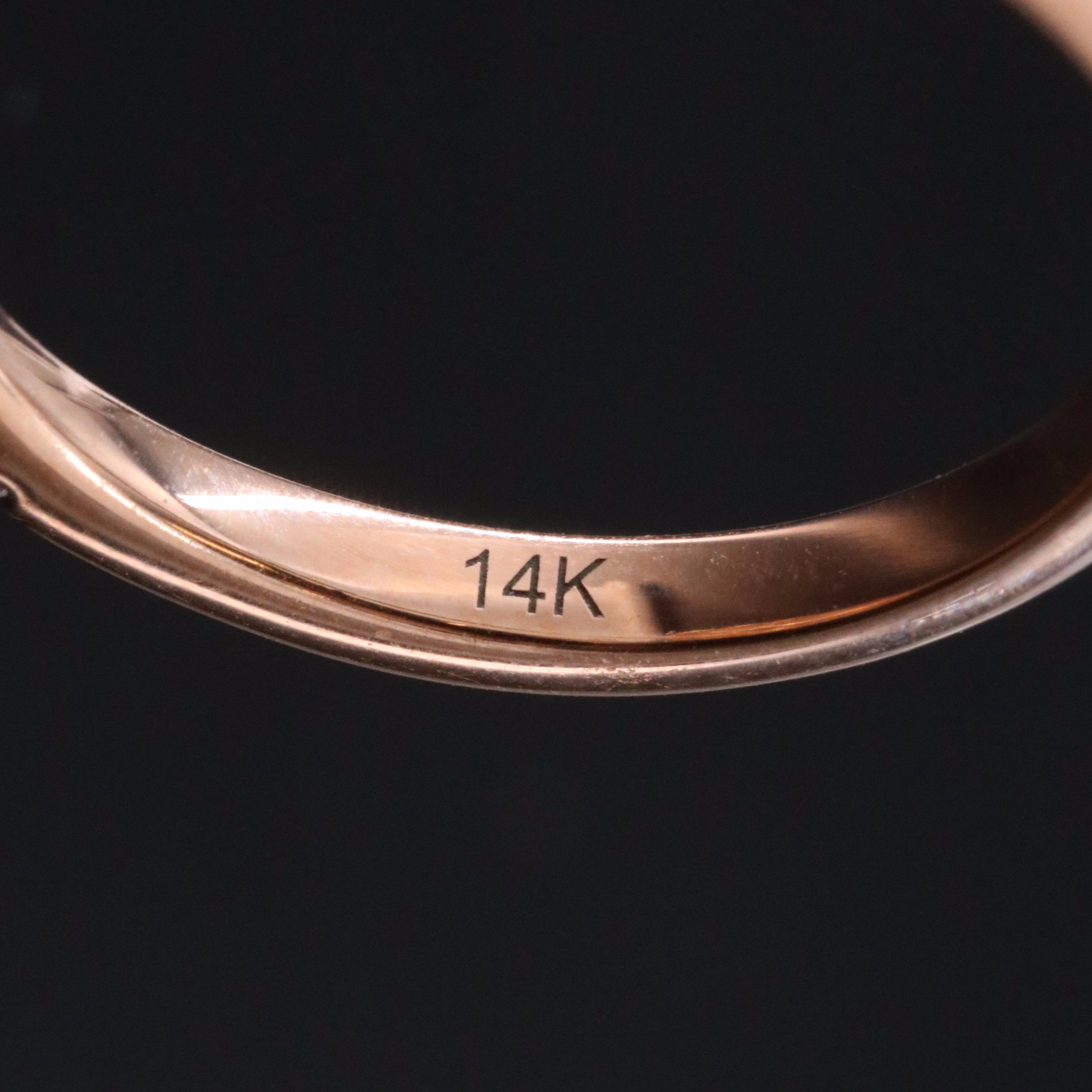 14K Morganite and Diamond Rose Gold Ring