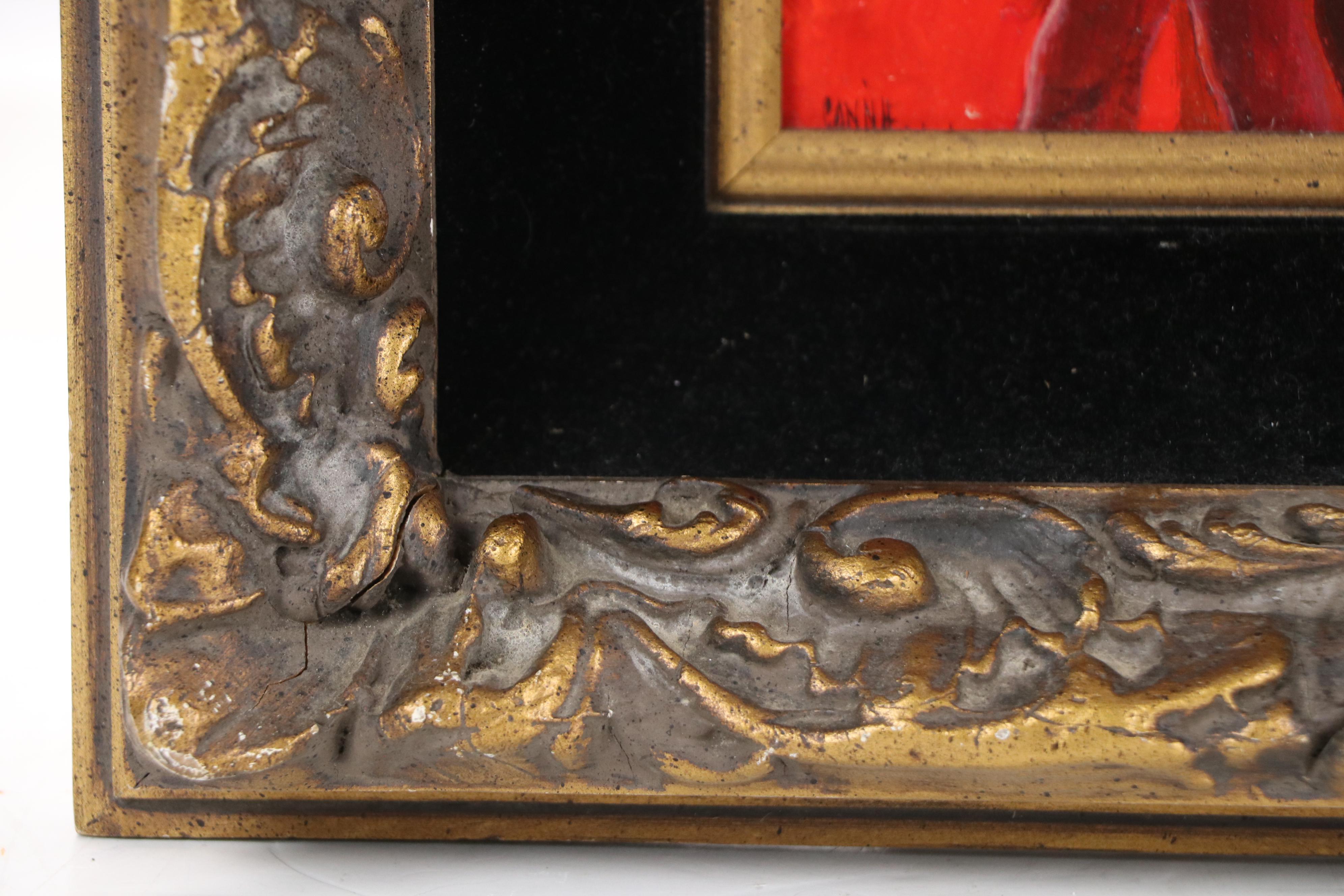 Connie Oil Portrait of Girl in Red Holiday Dress