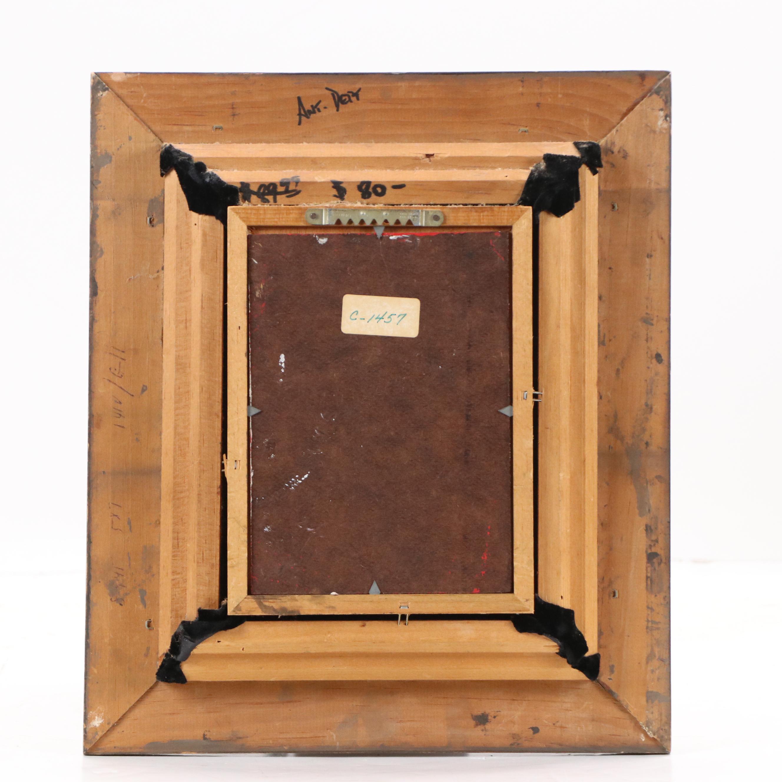 Connie Oil Portrait of Girl in Red Holiday Dress