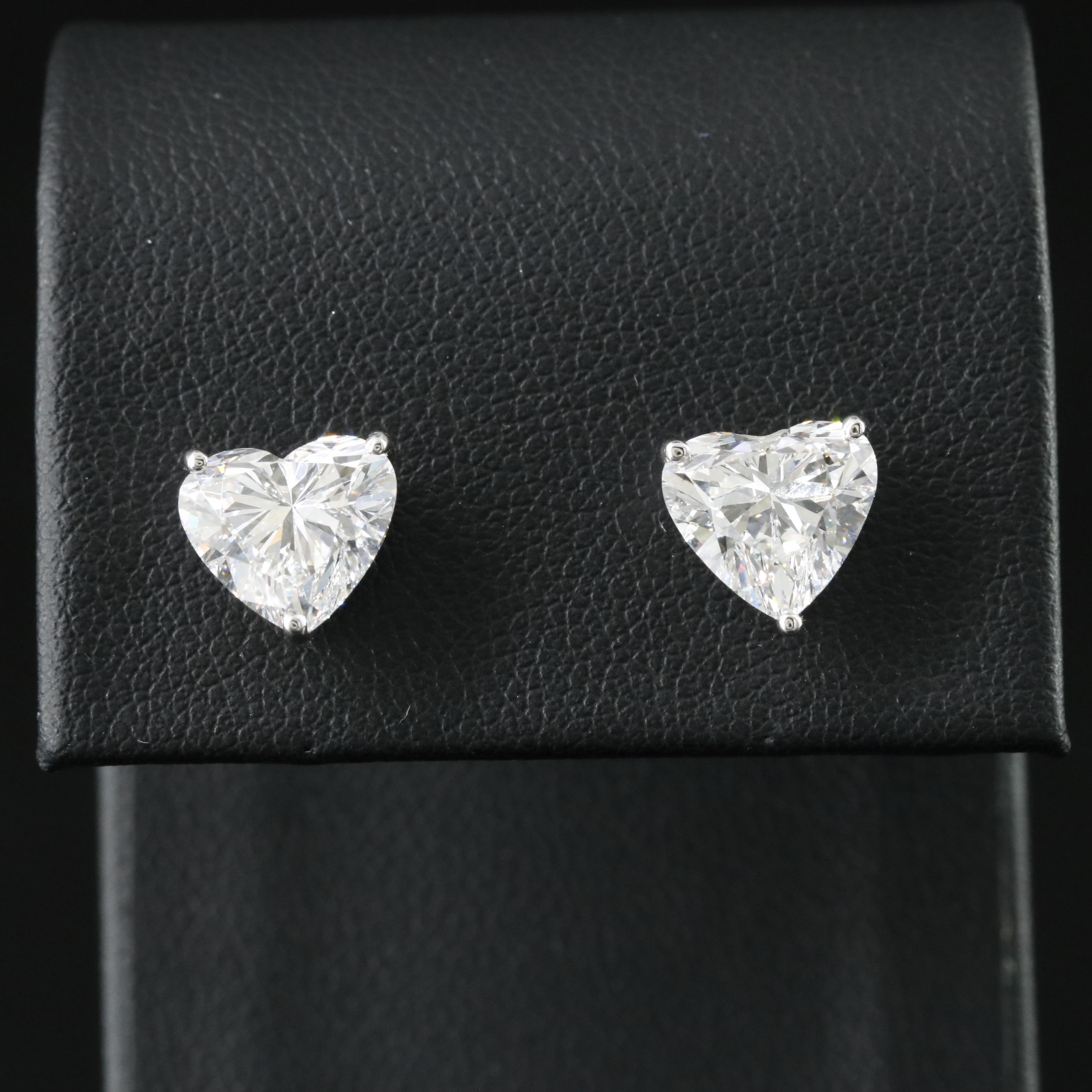 Platinum 4.18 CTW Lab Grown Diamond Stud Earrings with IGI Reports