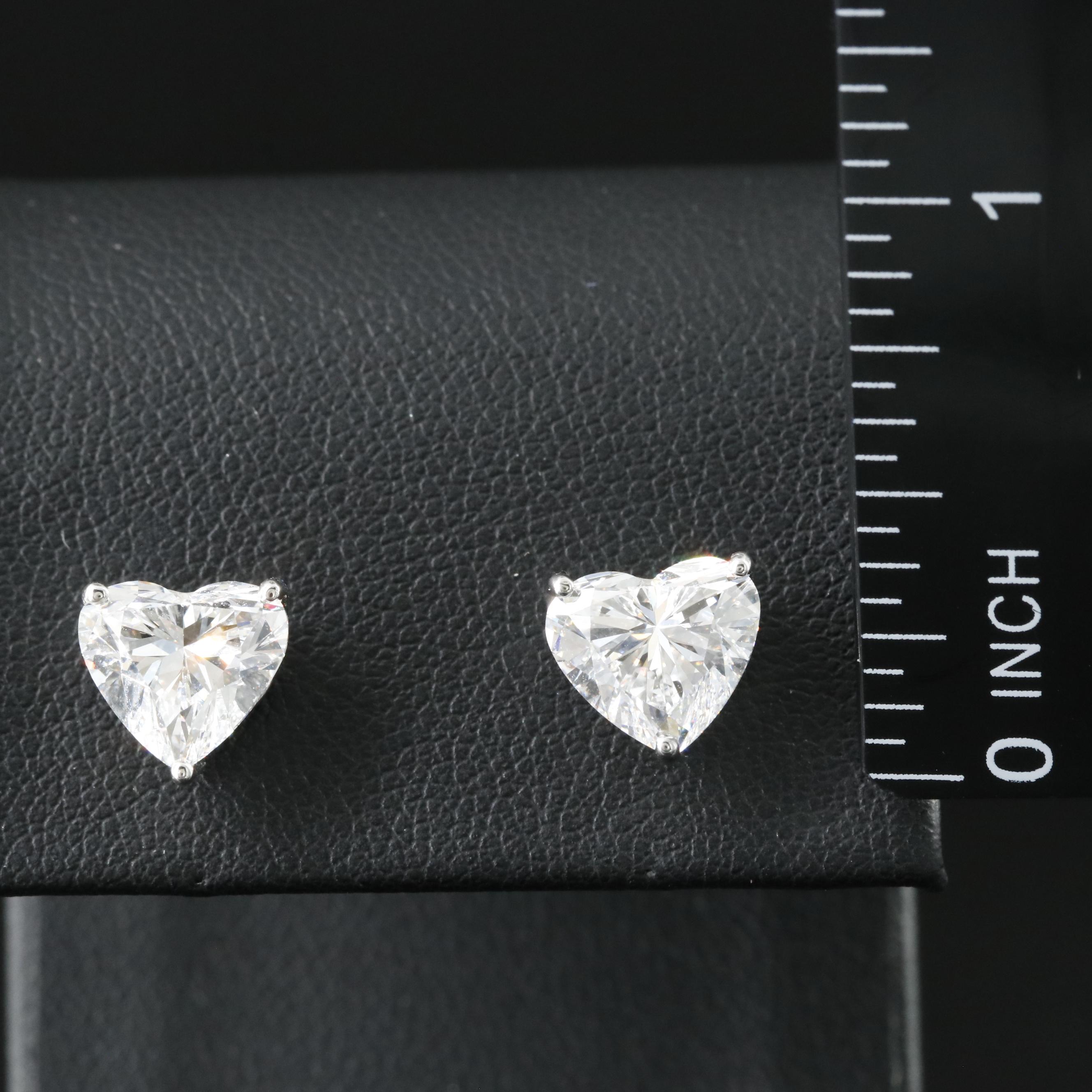 Platinum 4.18 CTW Lab Grown Diamond Stud Earrings with IGI Reports