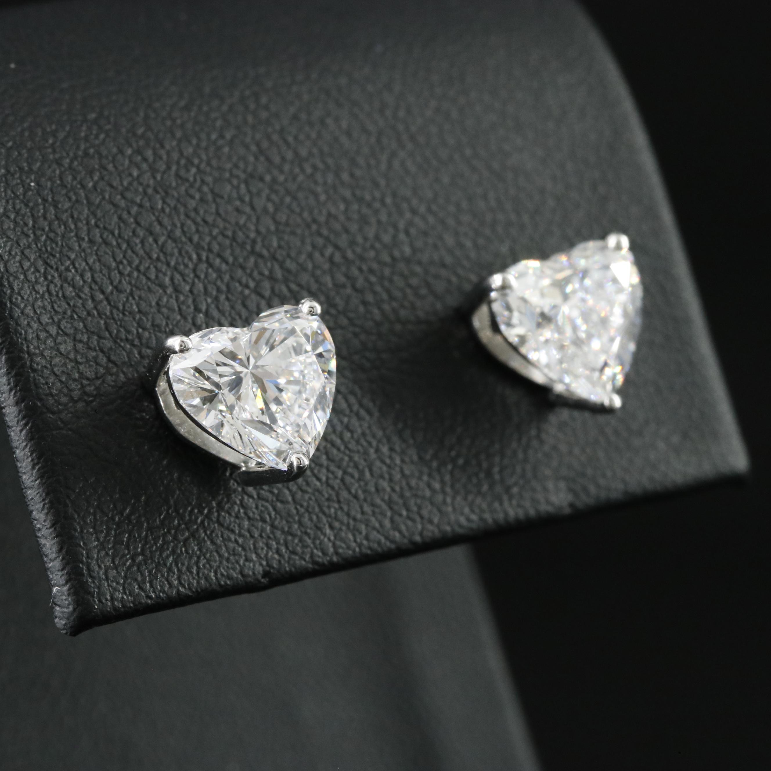 Platinum 4.18 CTW Lab Grown Diamond Stud Earrings with IGI Reports