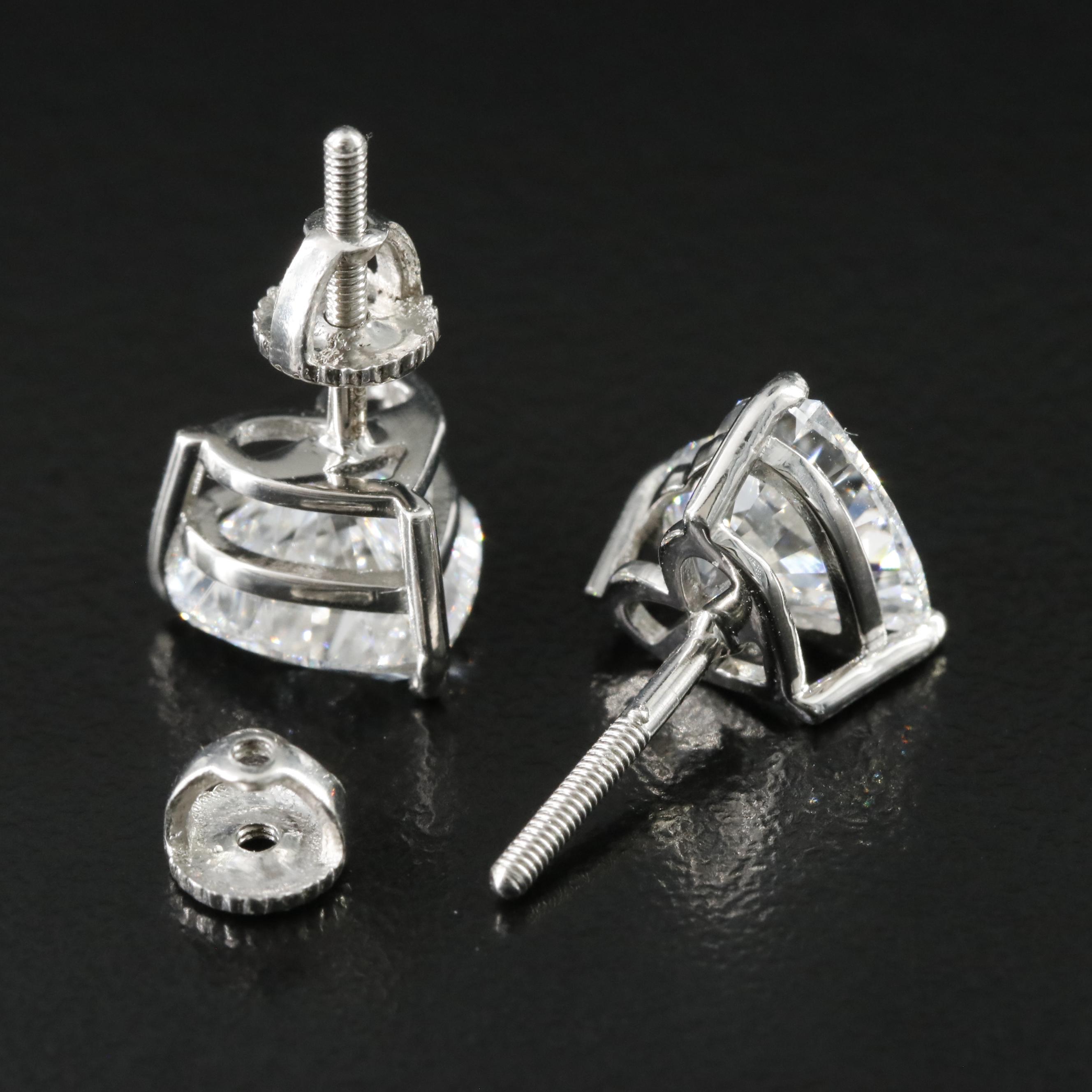 Platinum 4.18 CTW Lab Grown Diamond Stud Earrings with IGI Reports