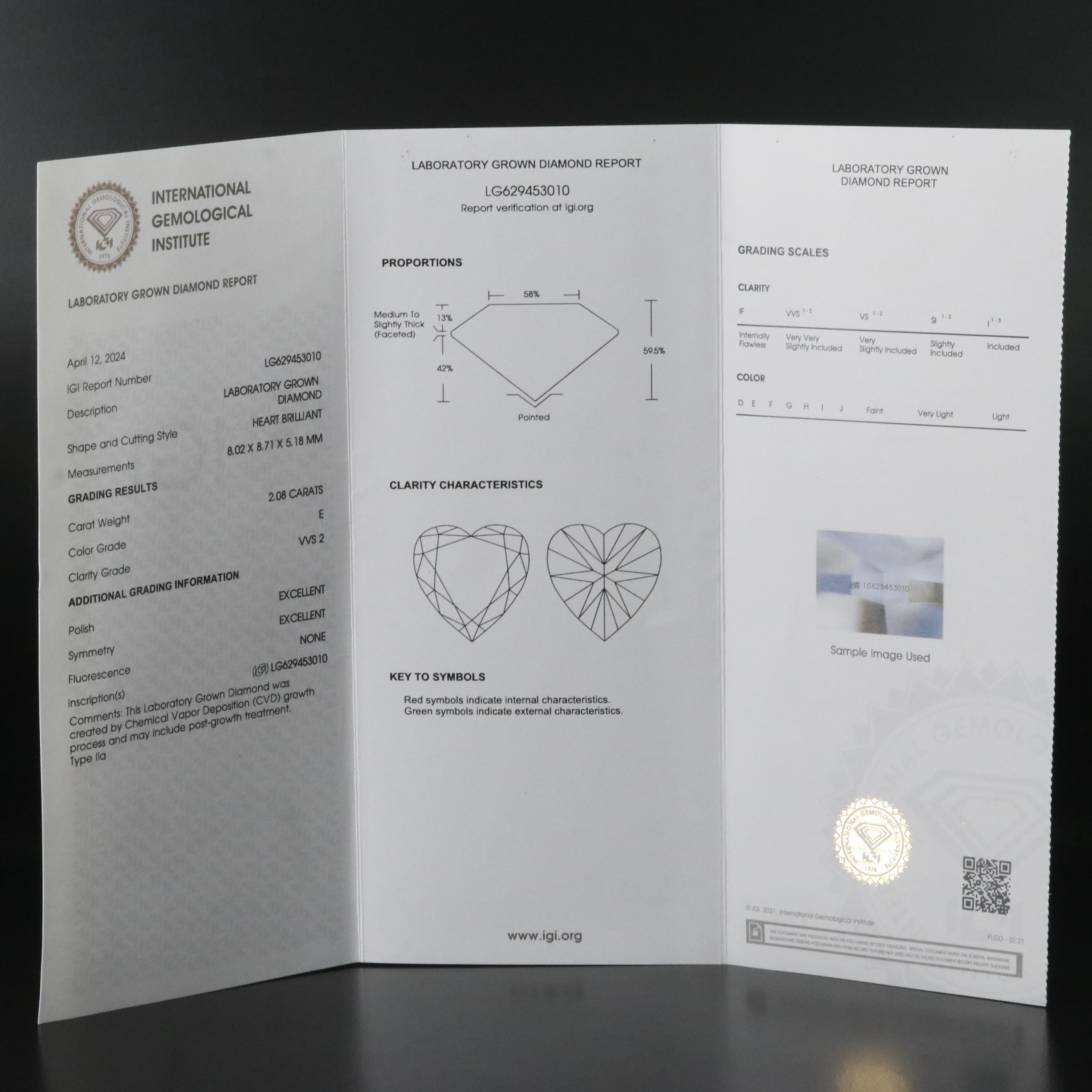 Platinum 4.18 CTW Lab Grown Diamond Stud Earrings with IGI Reports