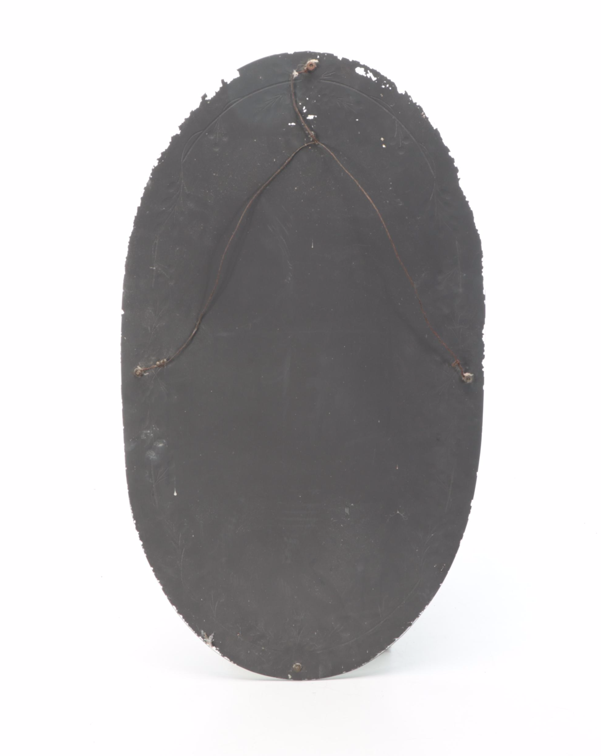 Venetian Style Etched Glass Oval Wall Mirror