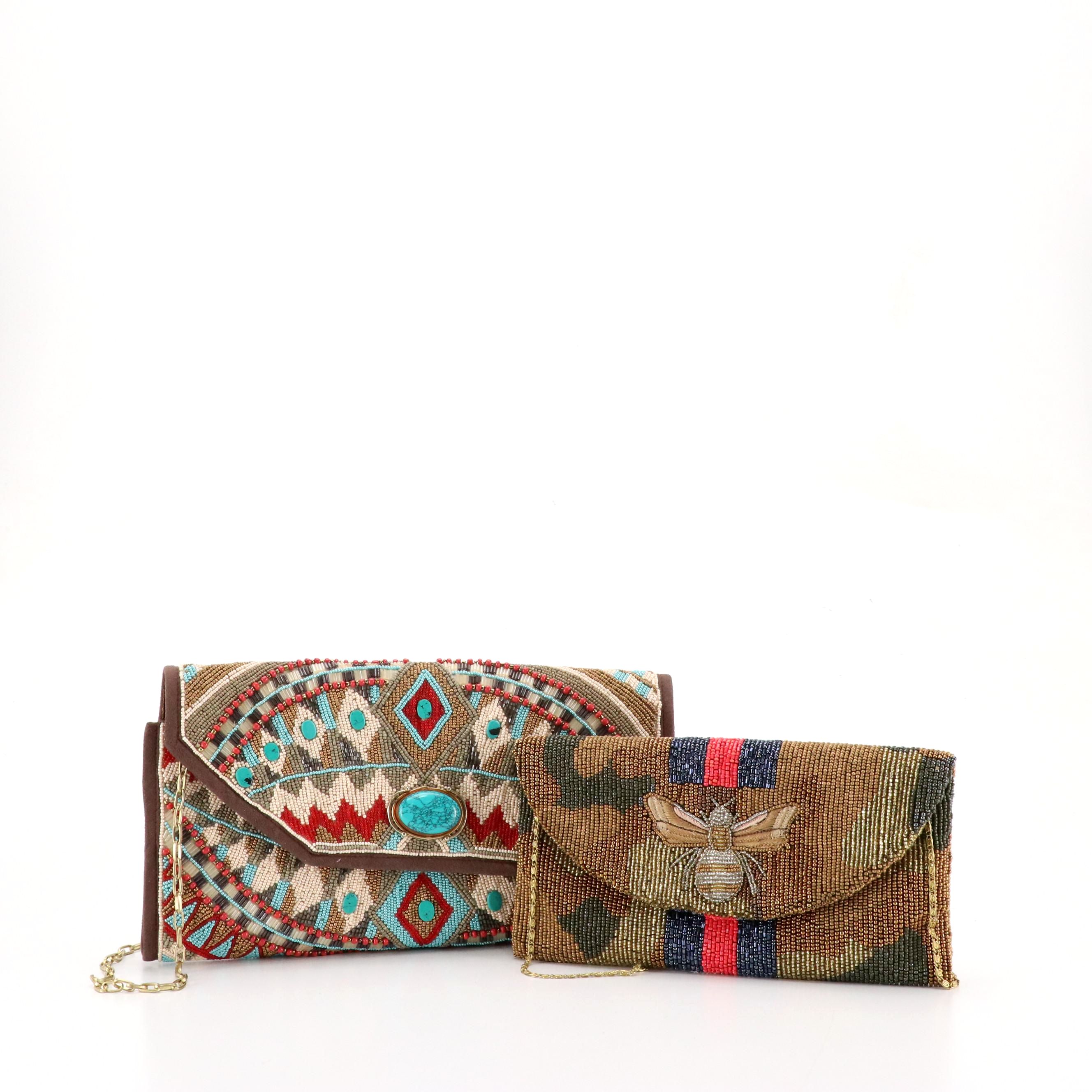 Mary Frances and Moyna Beaded Convertible Clutch Bags