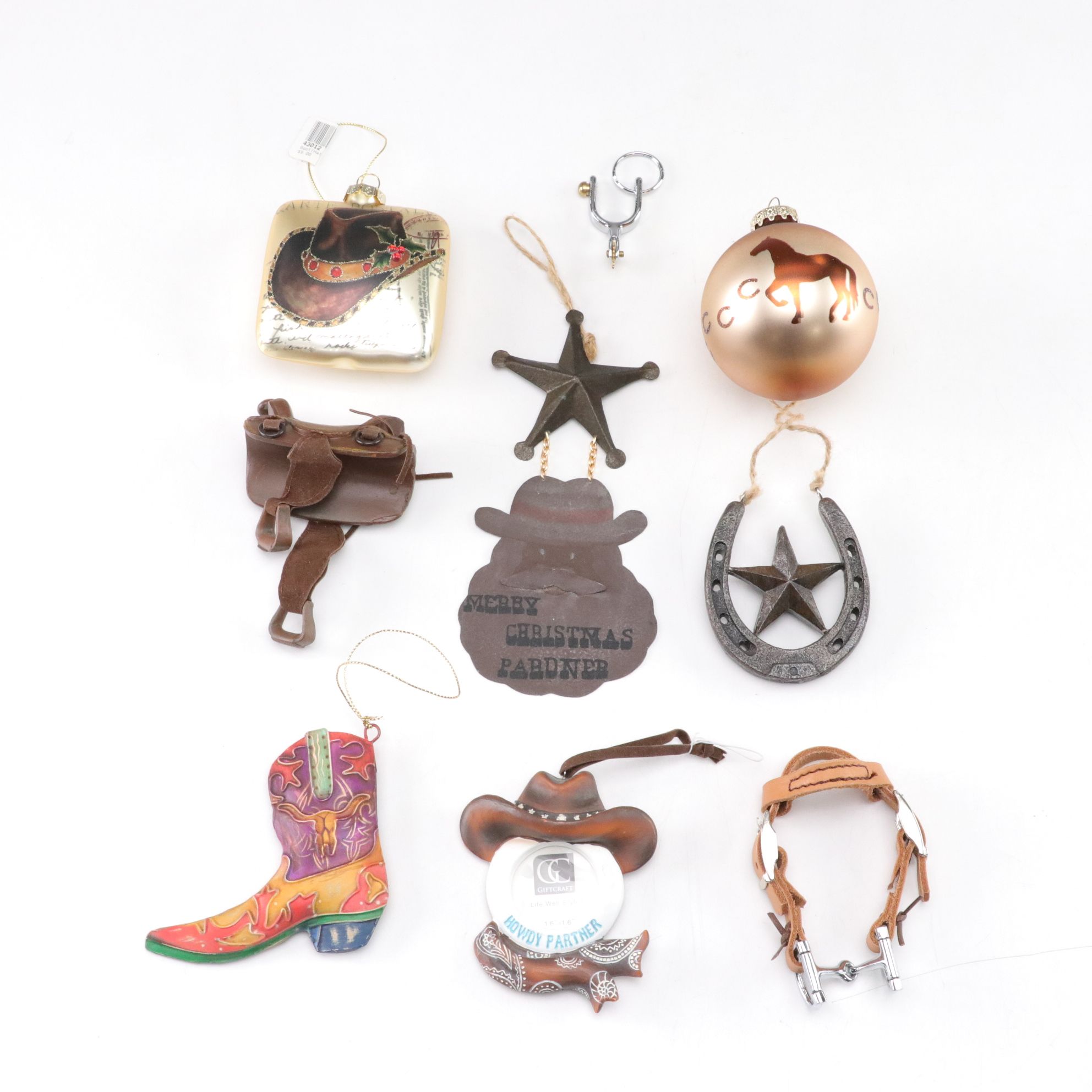 Cowboy & Horse Motif Christmas Tree Ornaments