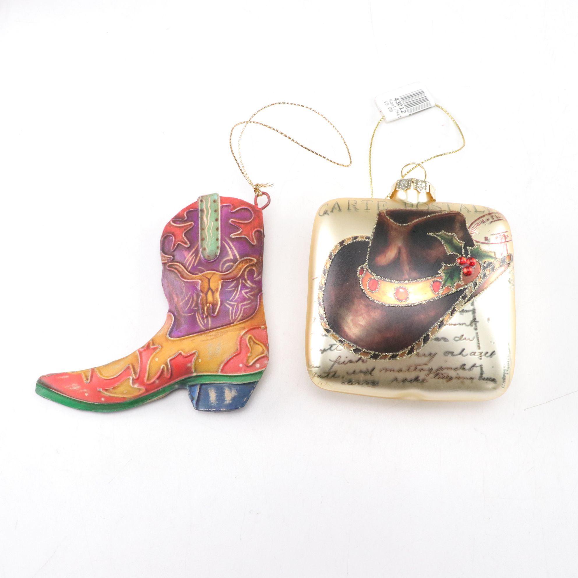 Cowboy & Horse Motif Christmas Tree Ornaments