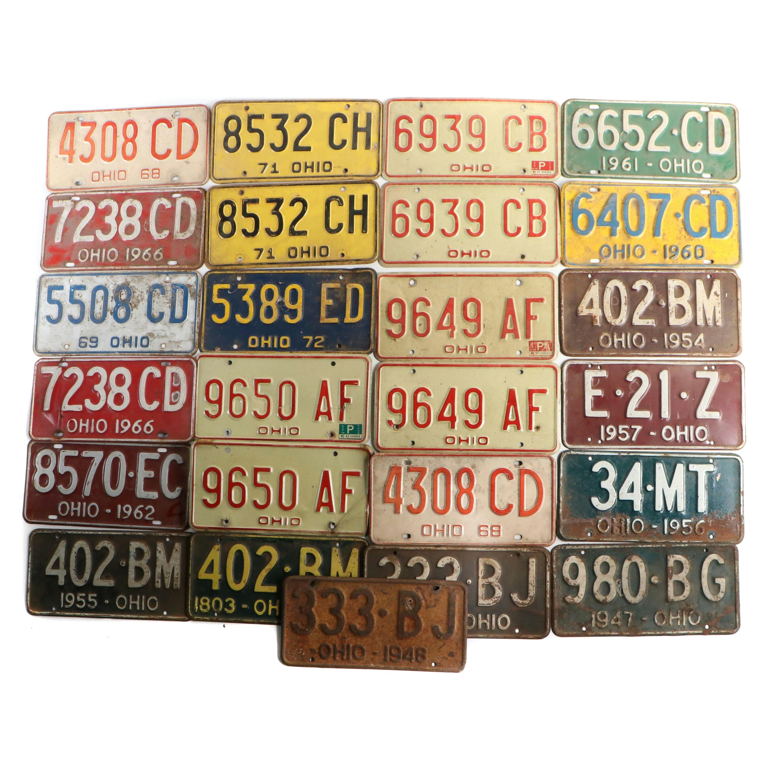 Ohio Vehicle License Plates, 1940s-1970s