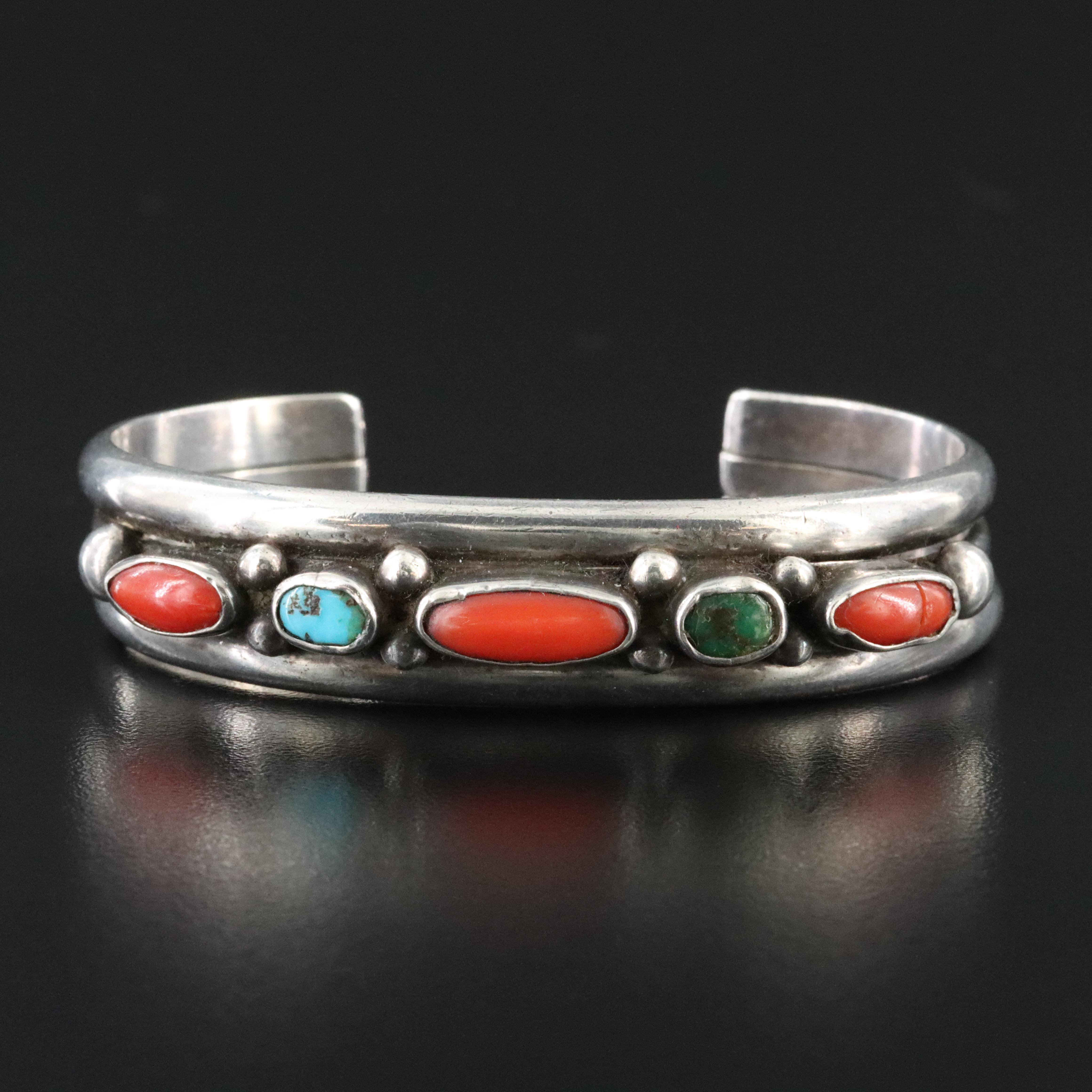 Phillip Tso Jr. Navajo Diné Sterling Turquoise Cuff Bracelet