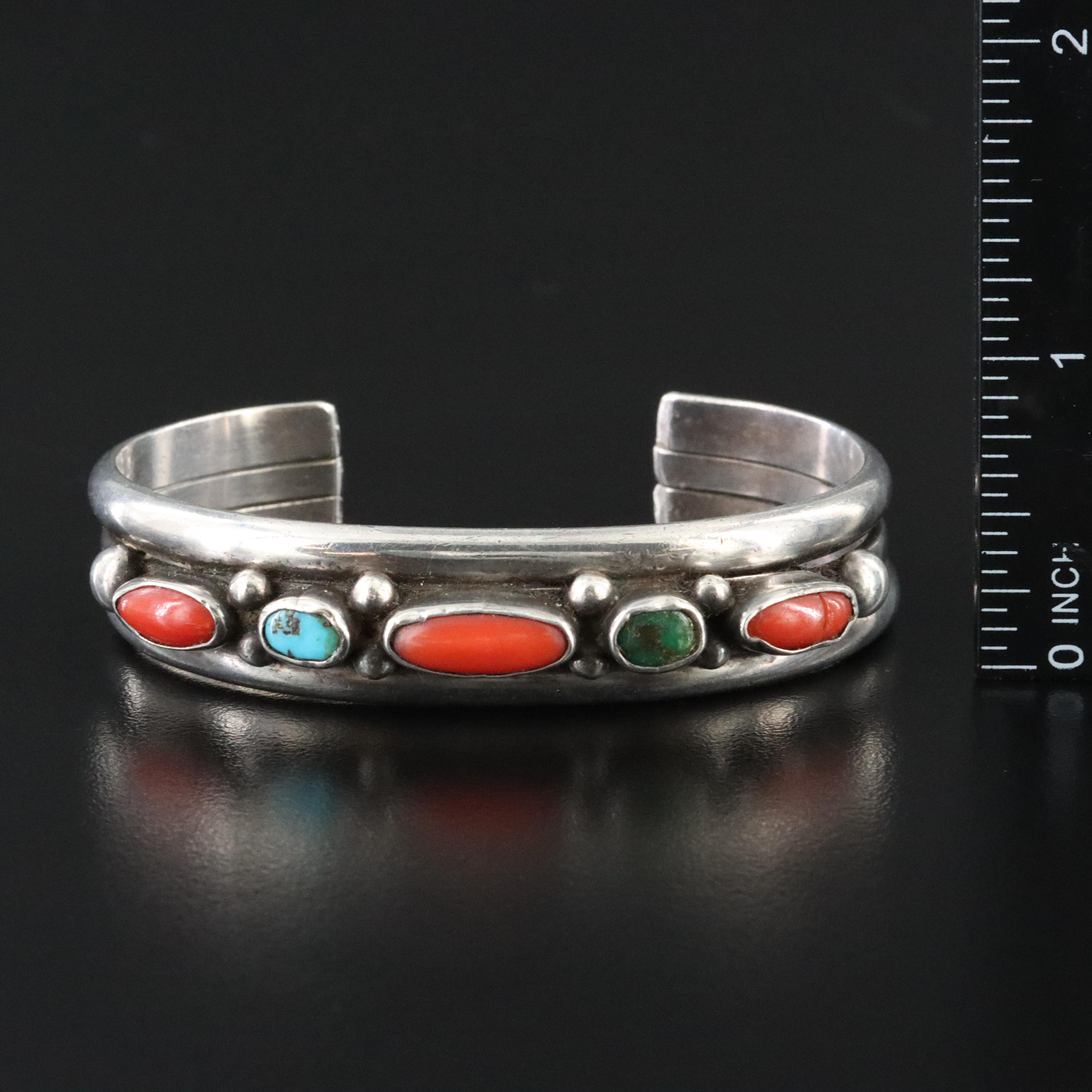 Phillip Tso Jr. Navajo Diné Sterling Turquoise Cuff Bracelet