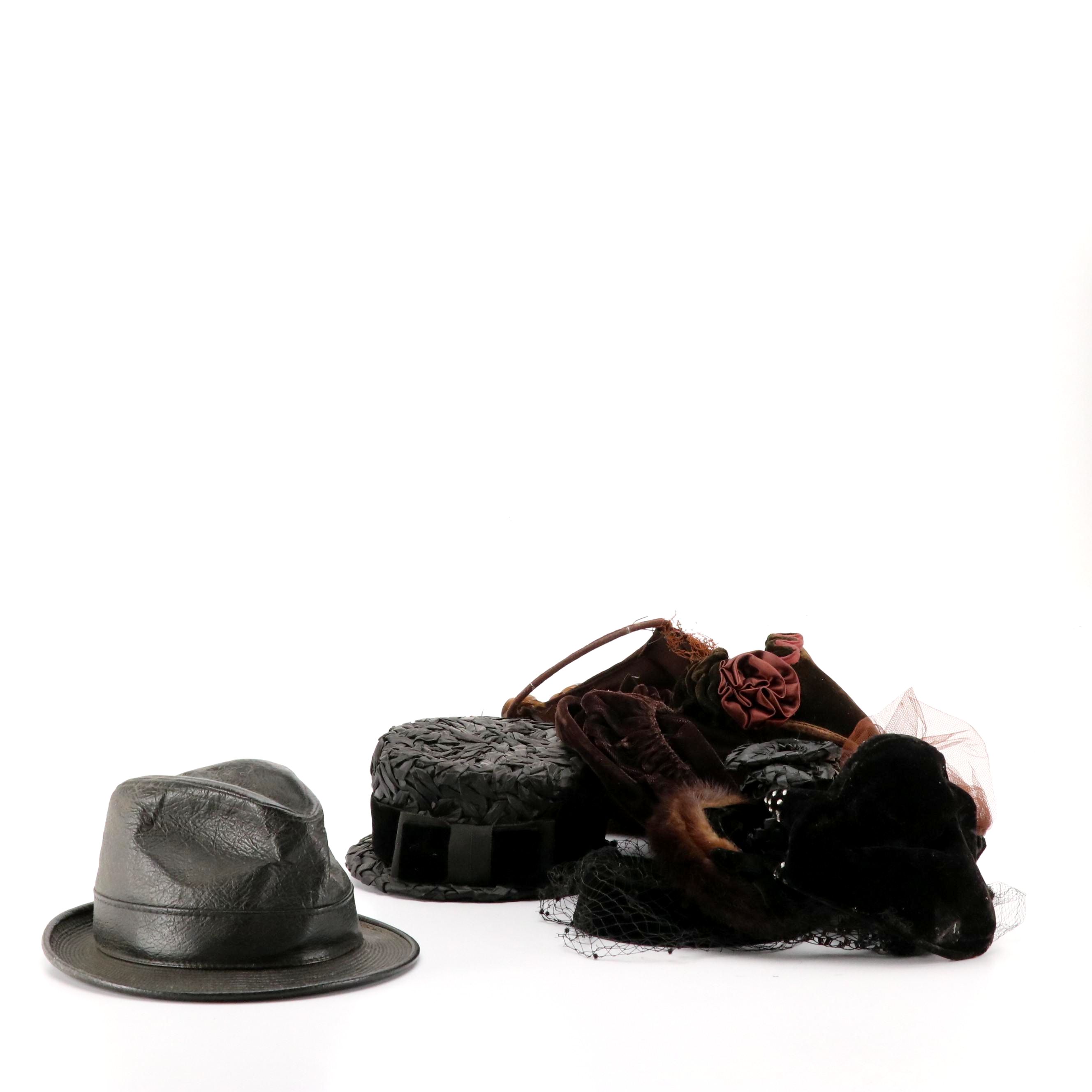 Fedora, Tall Pillbox, Casque, Fascinator, Half-Hat, Cloche, and Veiled Hats