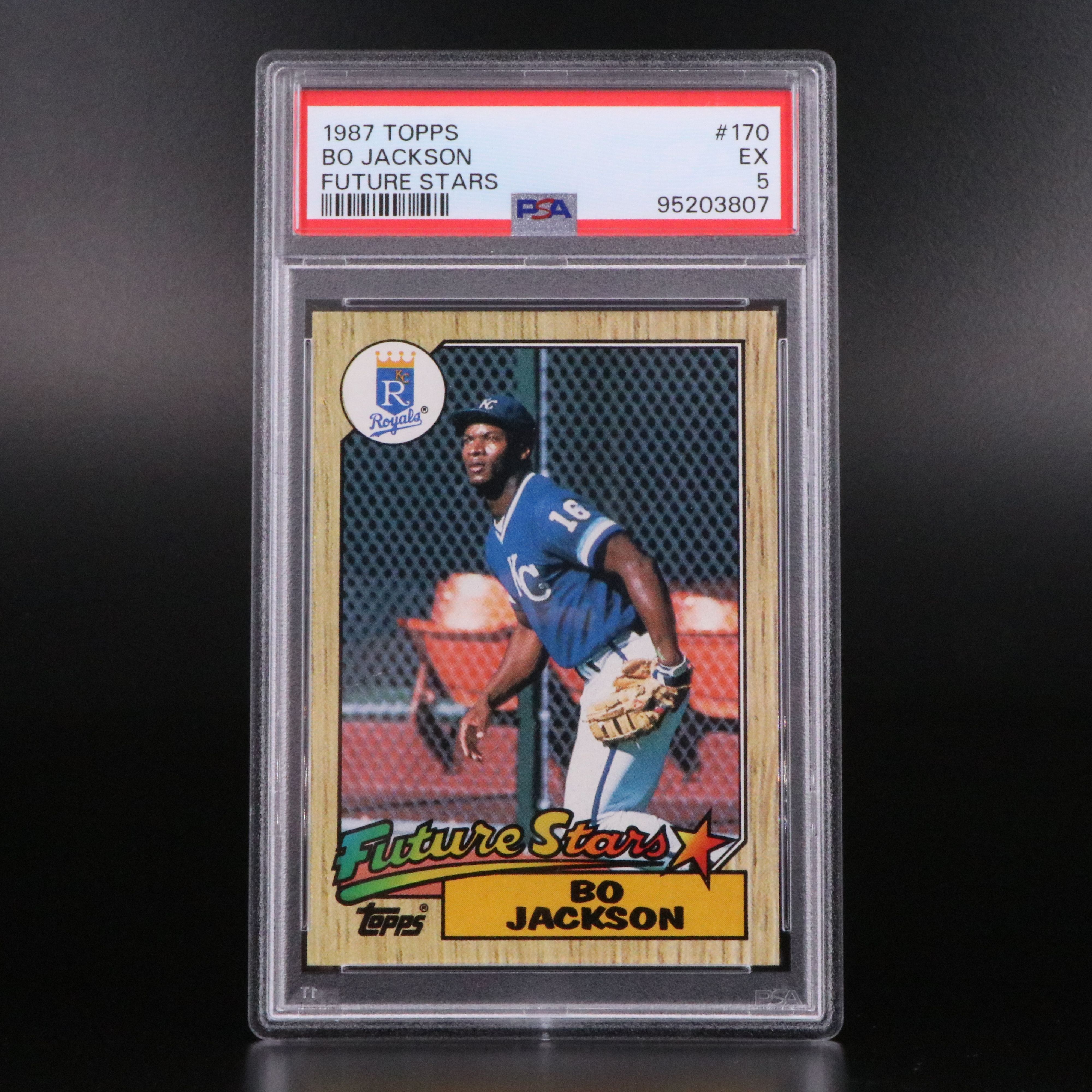 1987 Topps Bo Jackson Rookie Baseball Card Graded PSA 5 with More