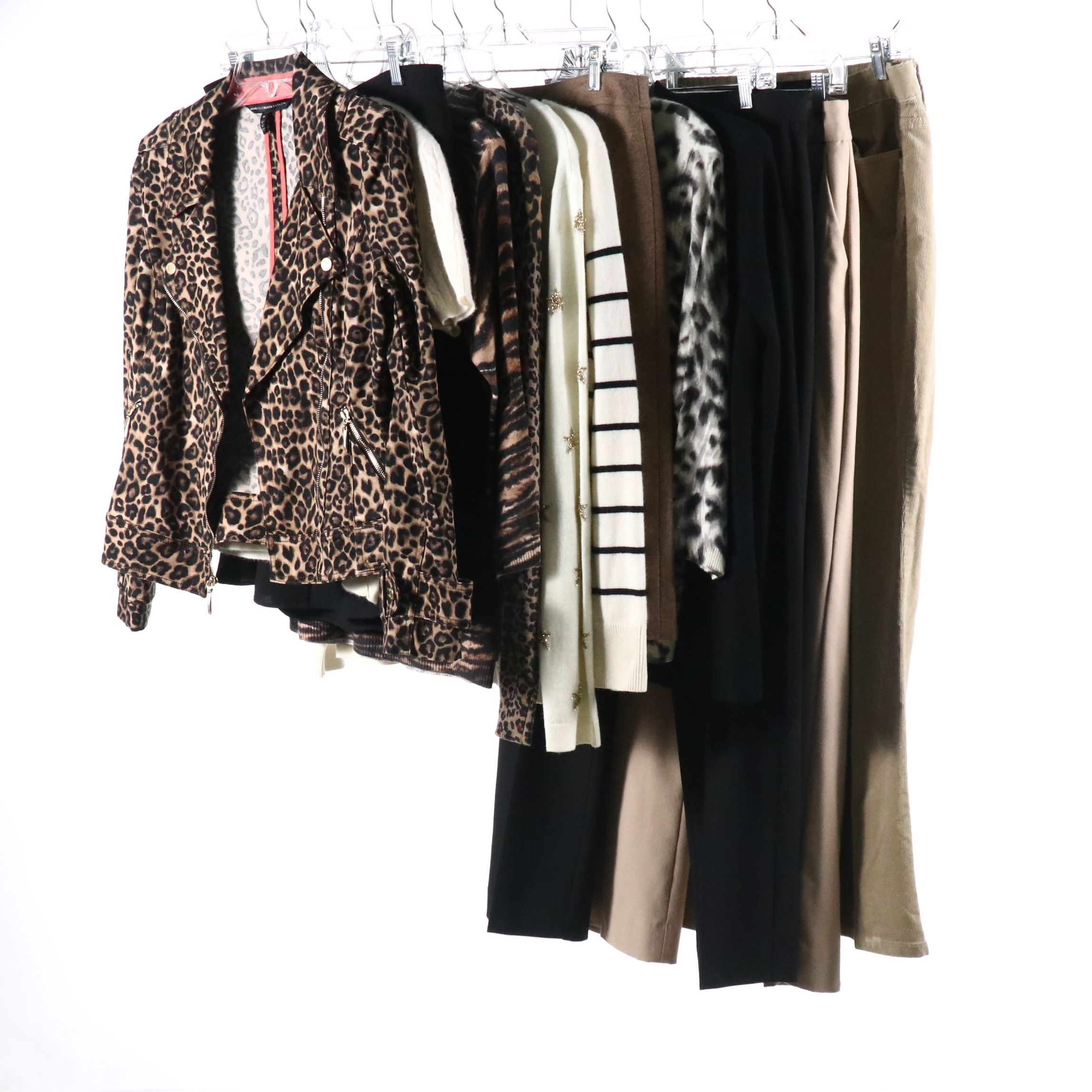 Animal Printed Fall Capsule Wardrobe with Cashmere Sweaters, Wool Skirt & More