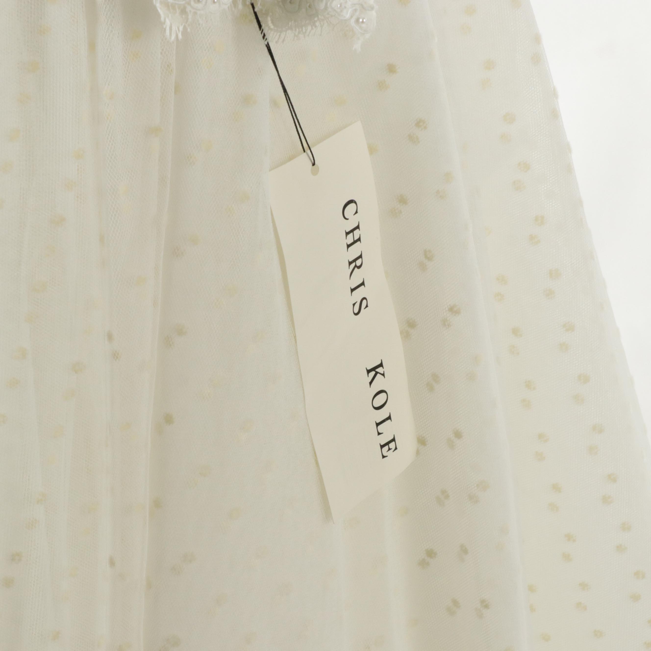 Chris Kole Drop Waist Embellished Long Sleeve Wedding Dress, Other Vintage Dress