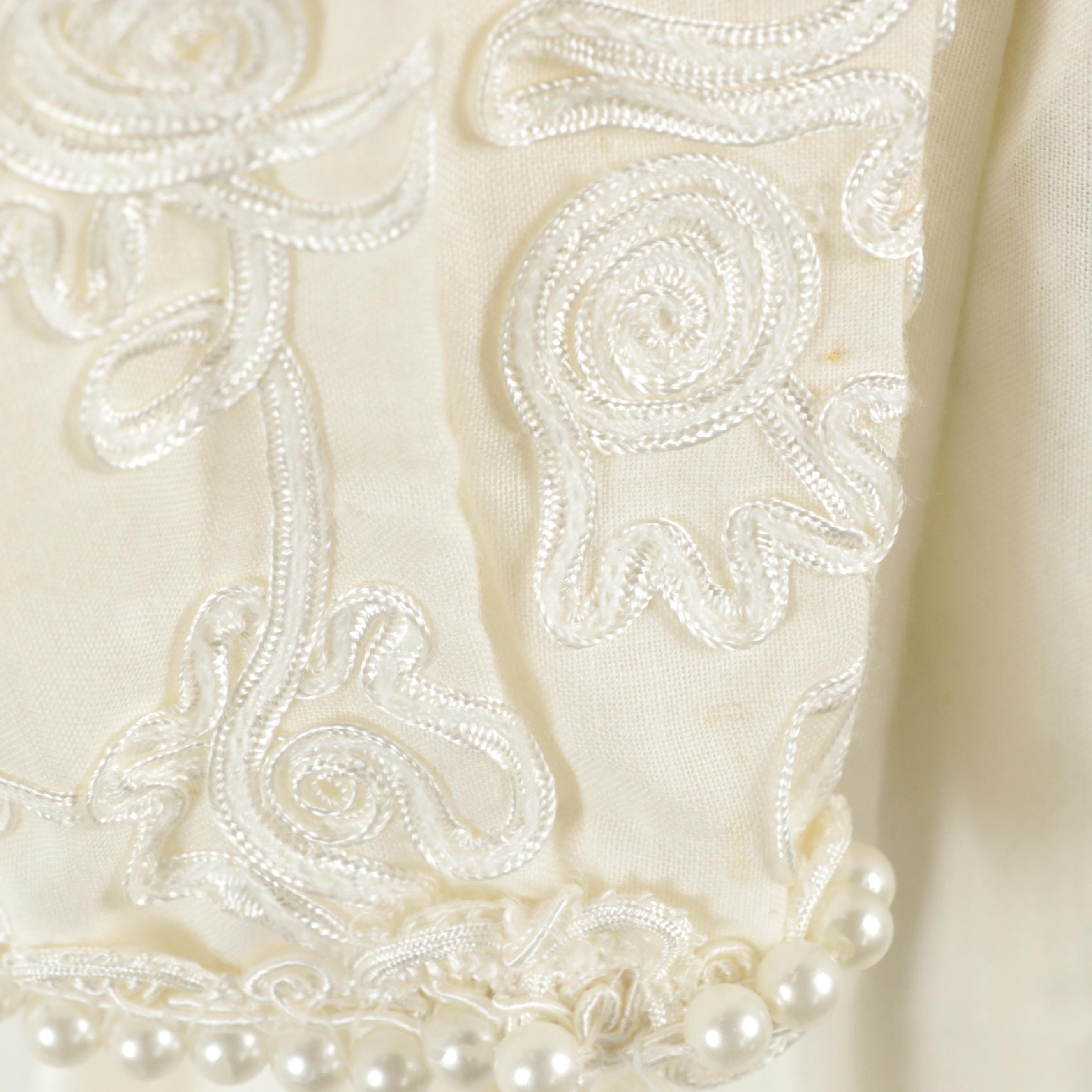 Chris Kole Drop Waist Embellished Long Sleeve Wedding Dress, Other Vintage Dress