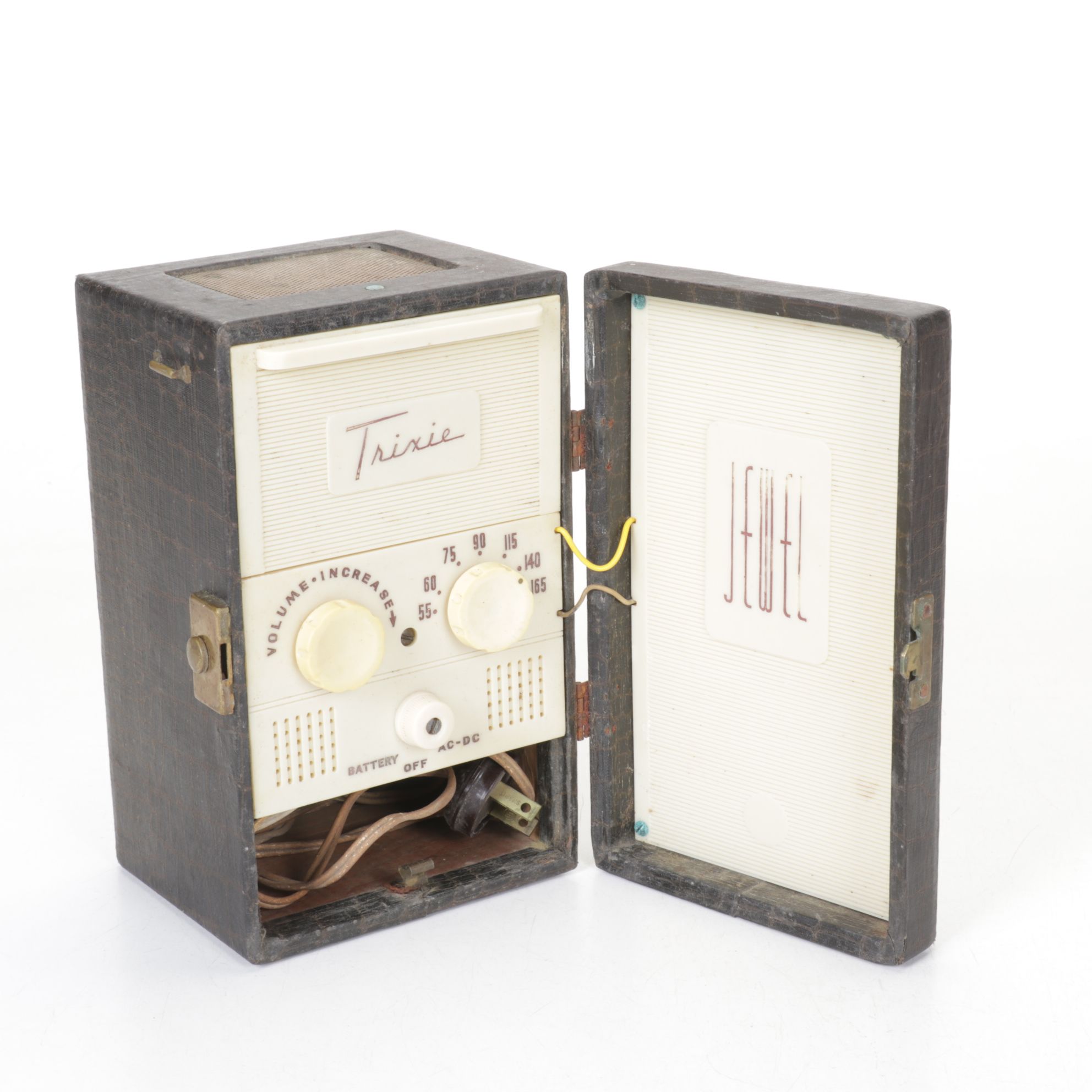 Jewel "Trixie" Portable Radio with Disney Rubber Toys and Diecast Vehicles