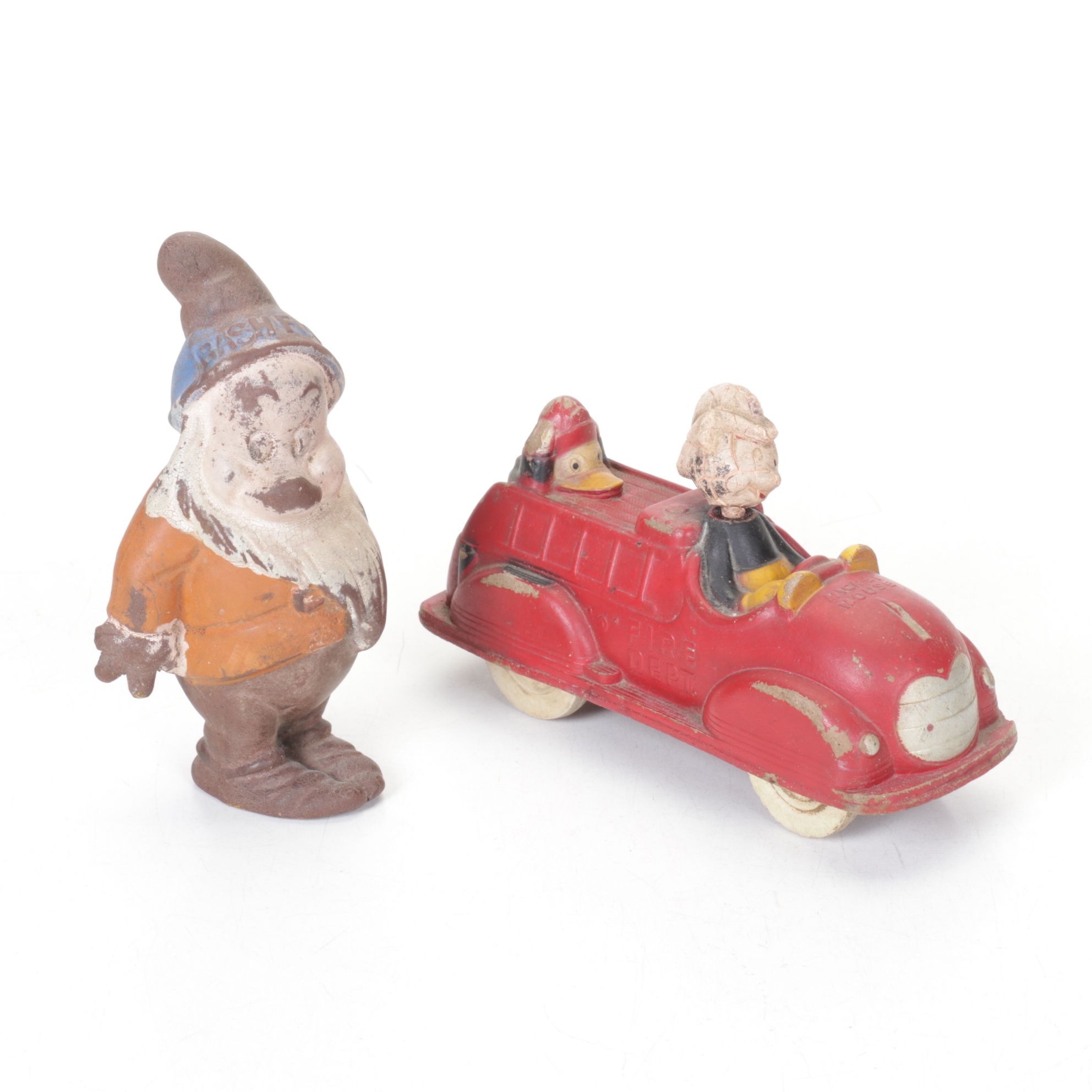 Jewel "Trixie" Portable Radio with Disney Rubber Toys and Diecast Vehicles