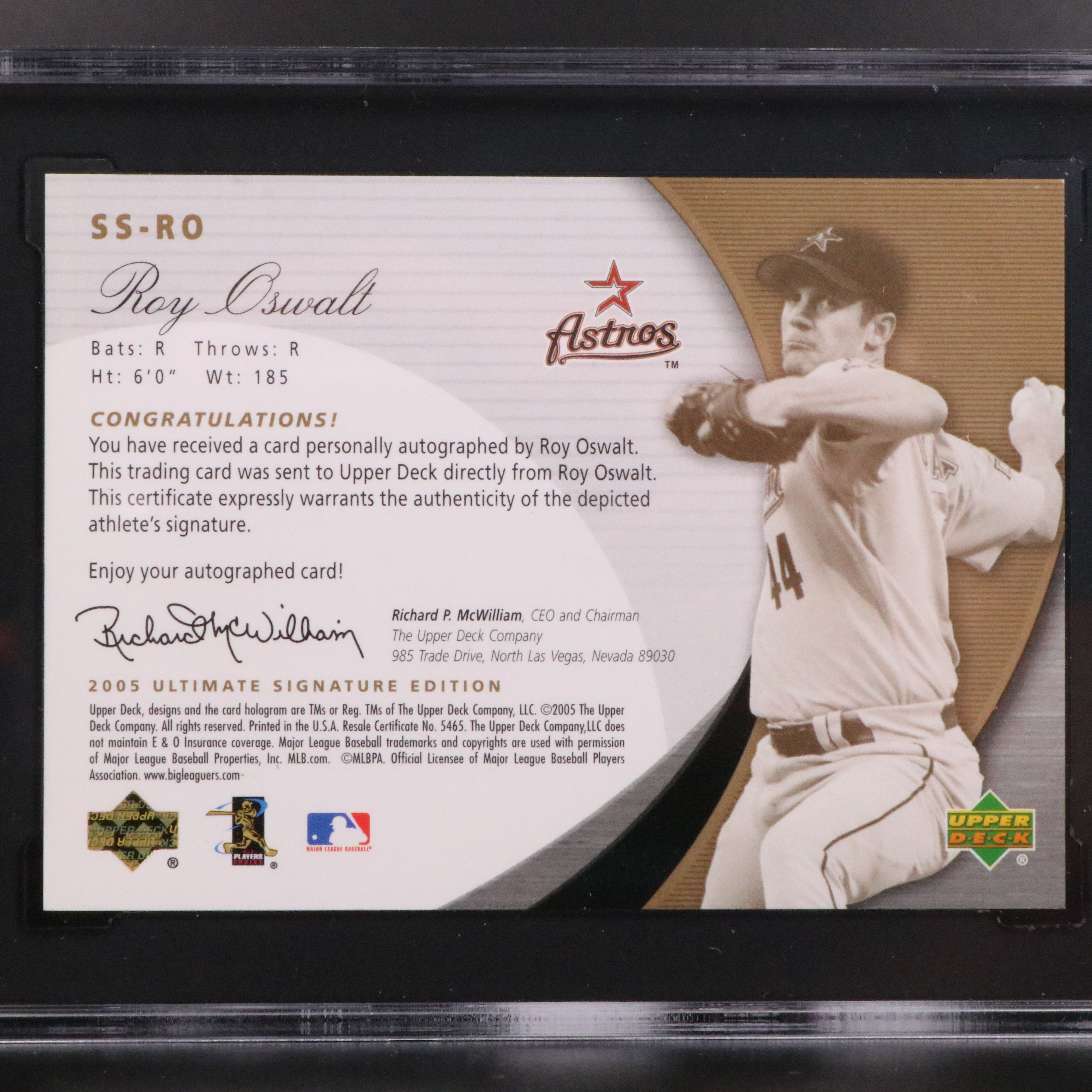 Dylan Busby, Roy Oswalt, and Kevin Plawecki Signed SGC Graded Baseball Cards