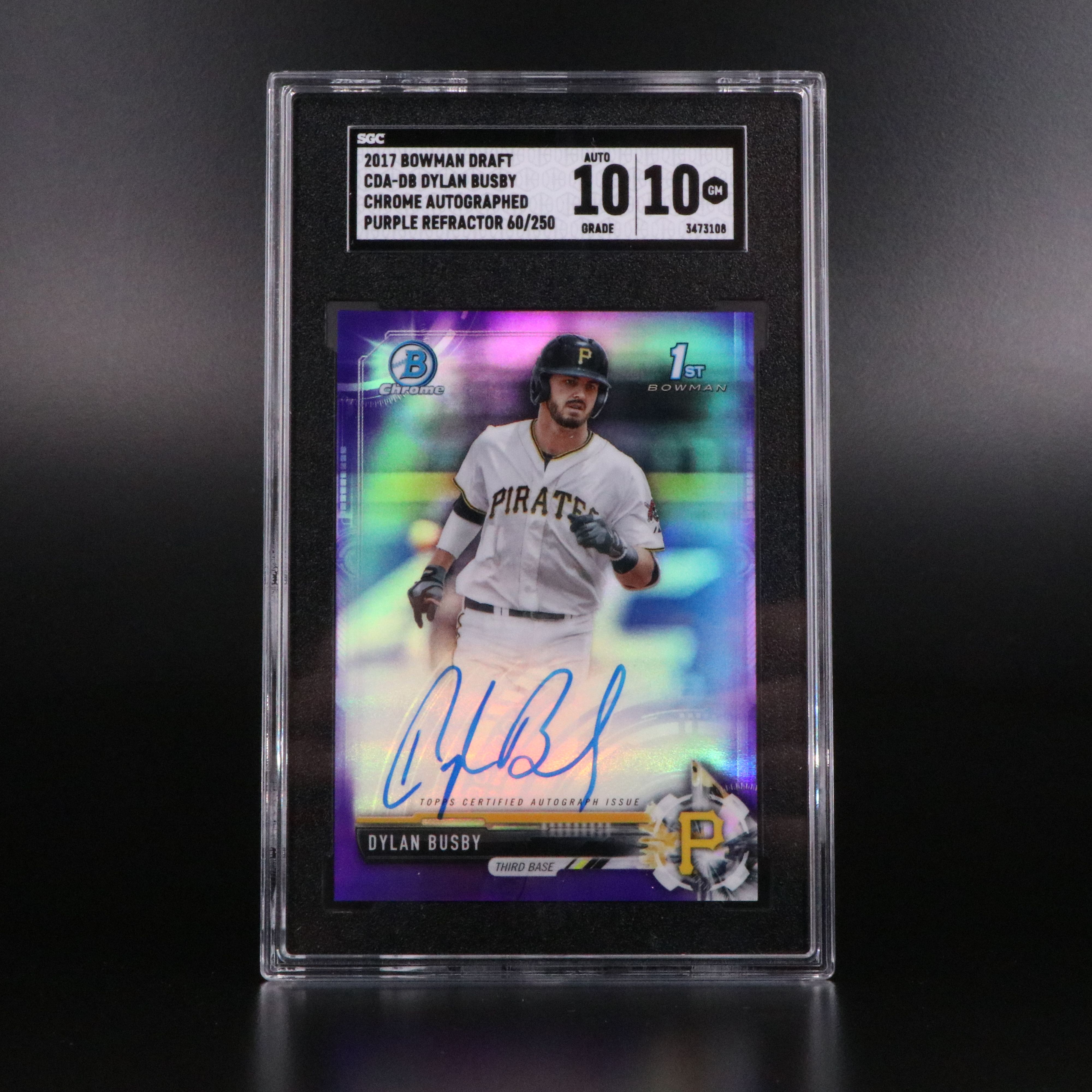 Dylan Busby, Roy Oswalt, and Kevin Plawecki Signed SGC Graded Baseball Cards