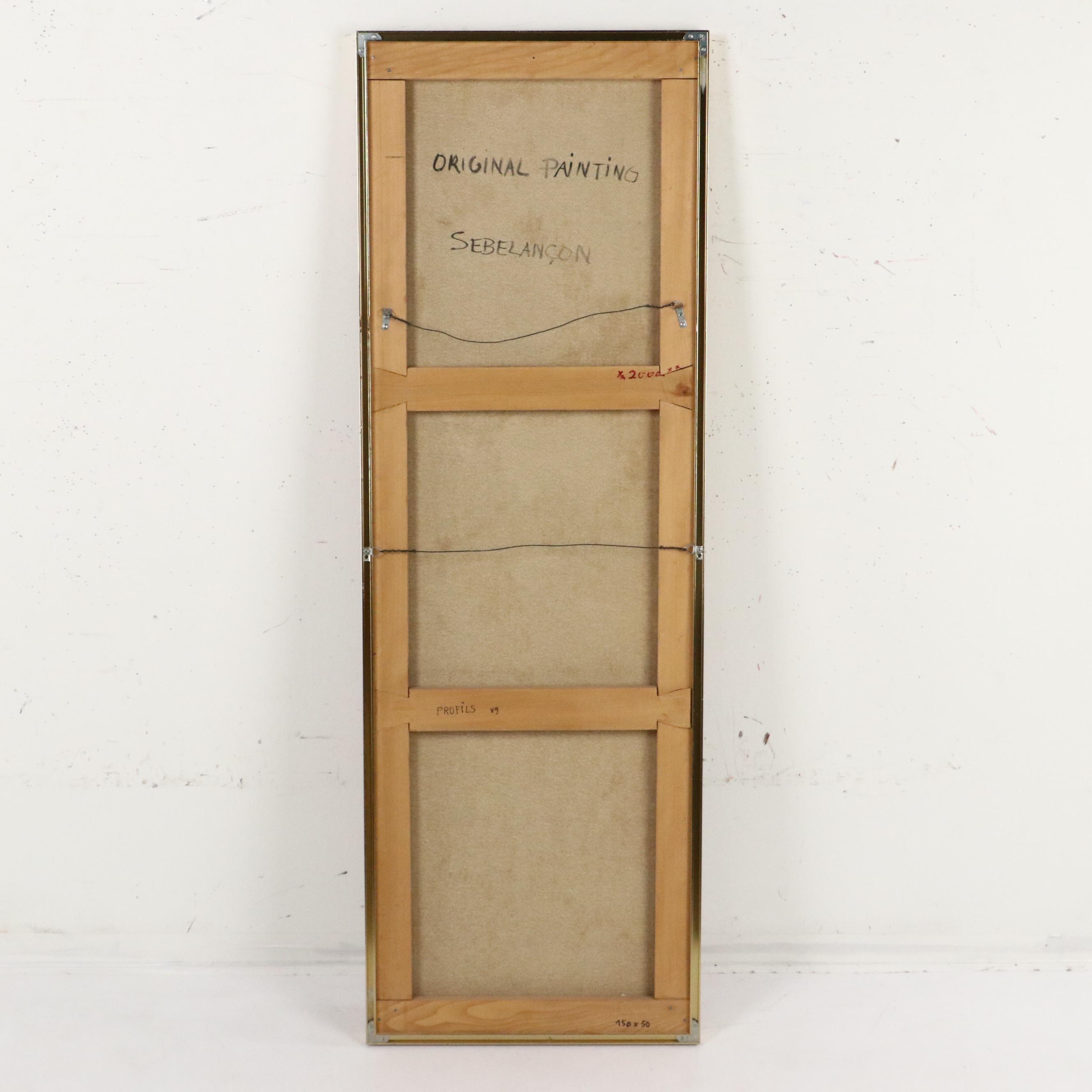 Renée Sebelançon Stylized Oil Painting "Profils," 21st Century