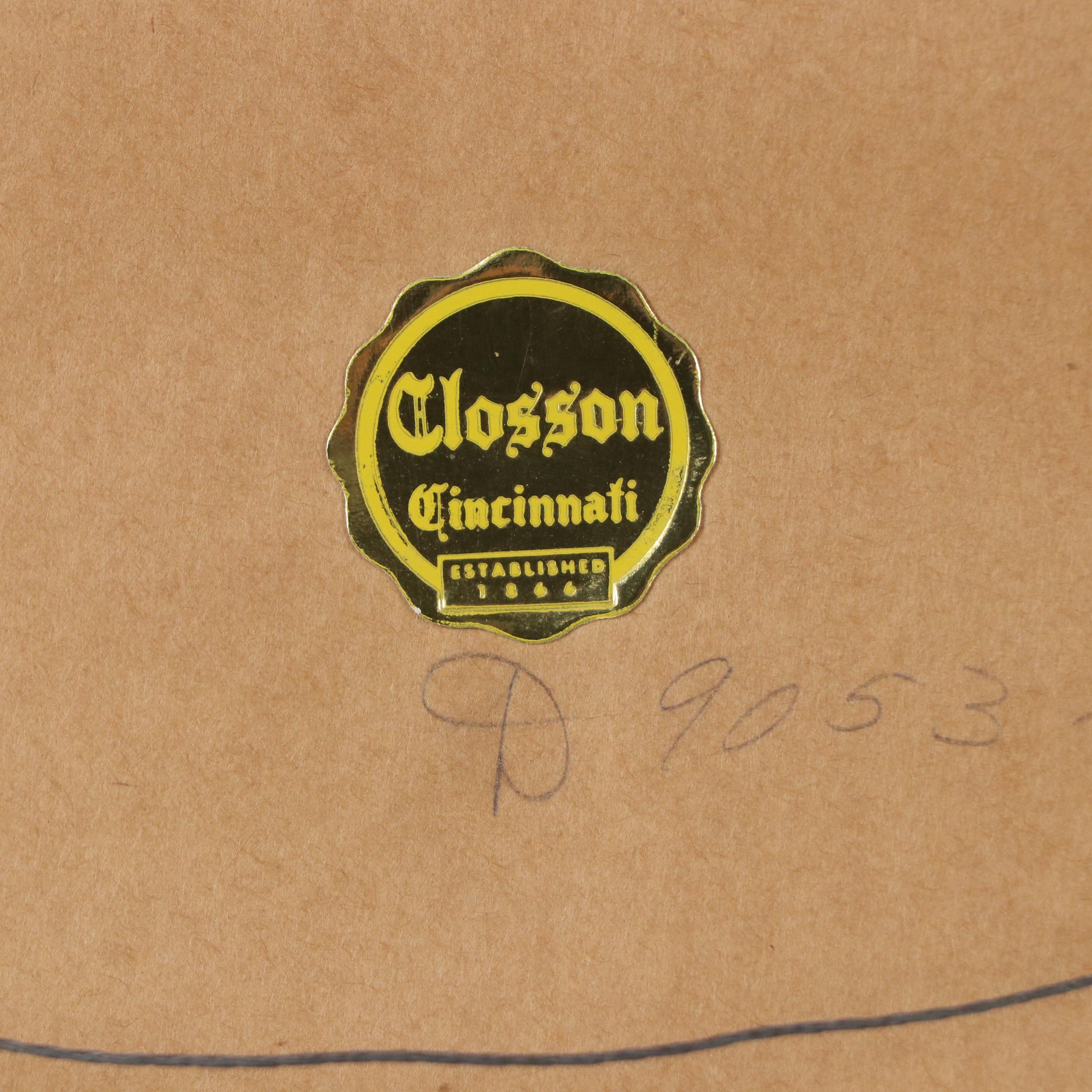 East Asian School Gouache Painting of Kneeling Woman and Lily