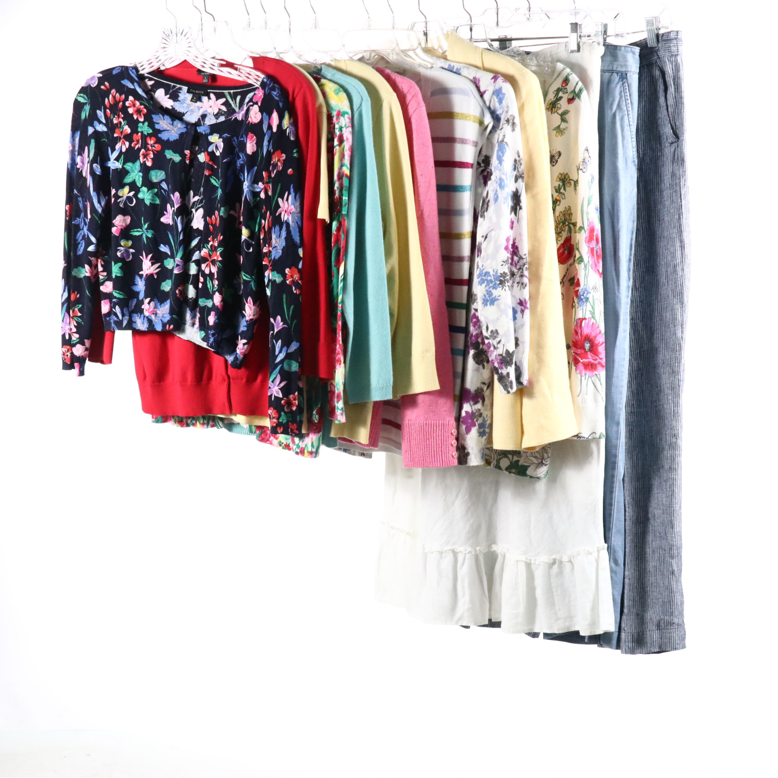 Floral Capsule Wardrobe With Talbots Cardigan, Other Linen Maxi Skirt & More