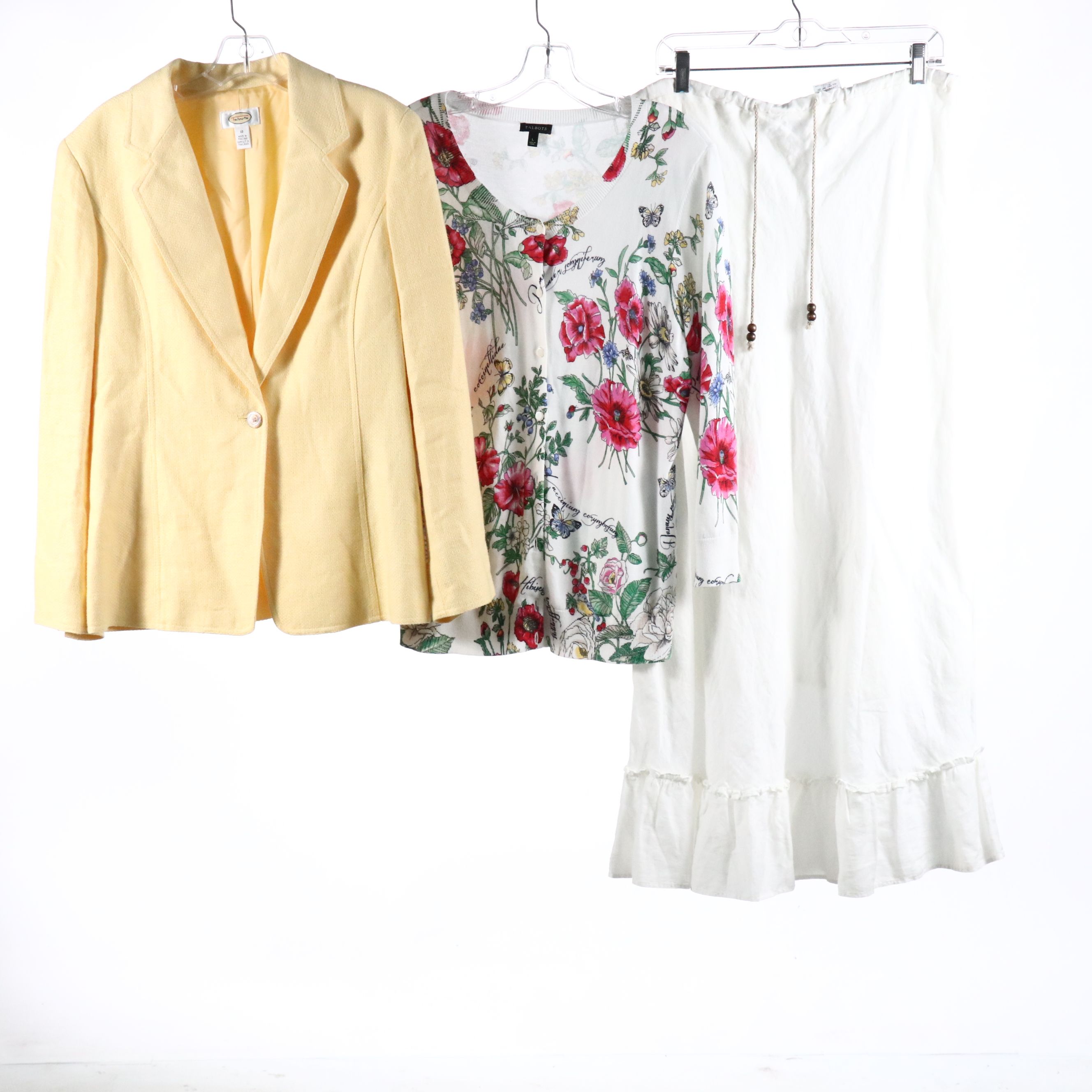 Floral Capsule Wardrobe With Talbots Cardigan, Other Linen Maxi Skirt & More