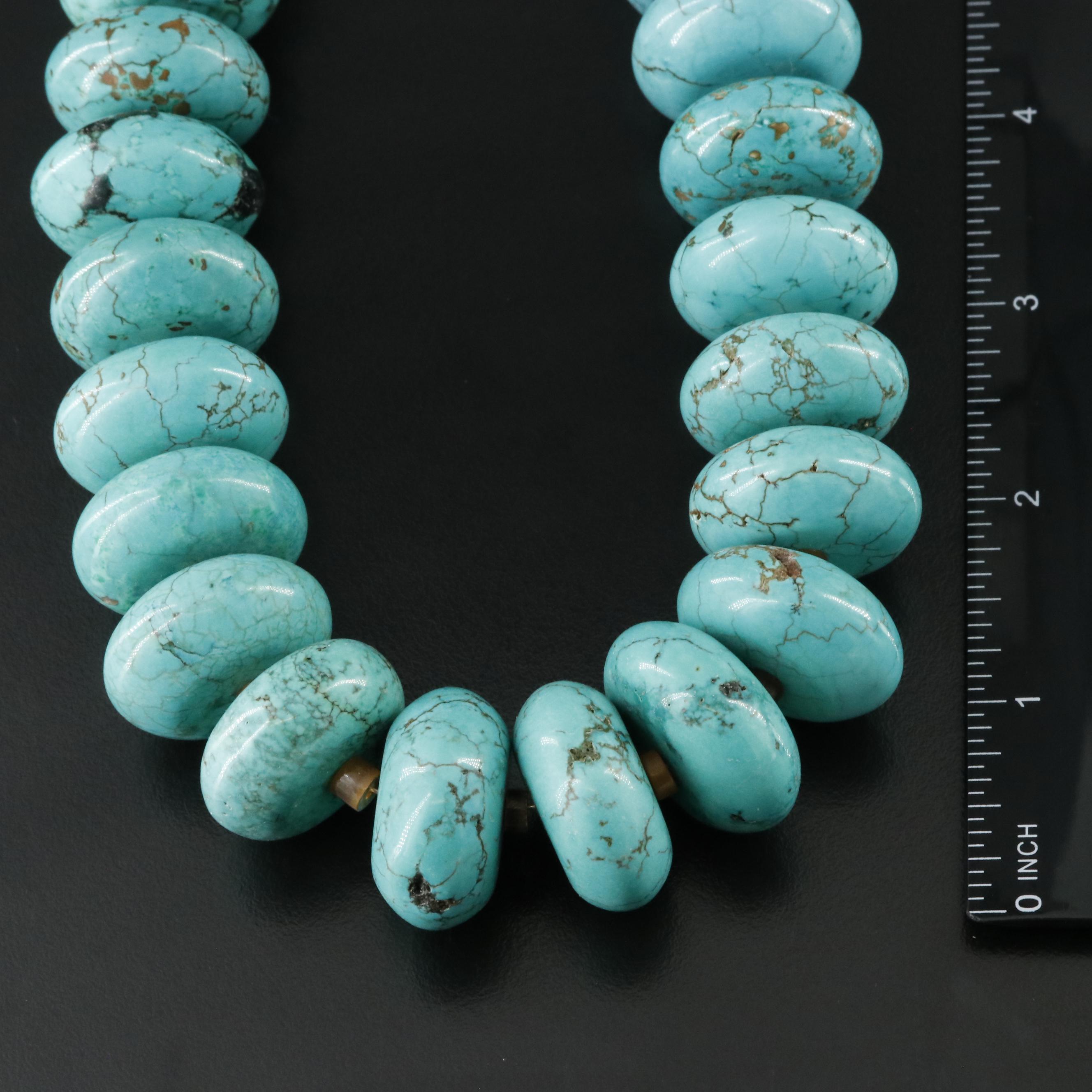 Magnesite Beaded Necklace with Sterling Clasp