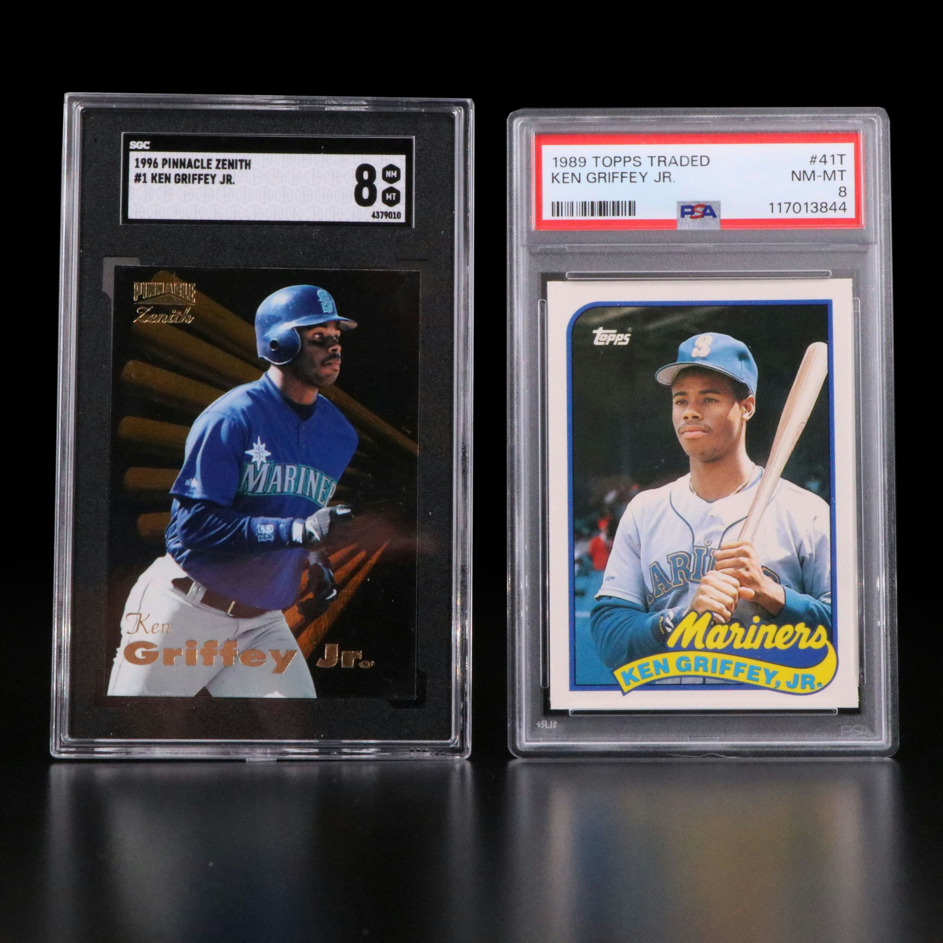 1989 Topps Traded Ken Griffey Jr. Rookie Baseball Card Graded PSA 8 with More