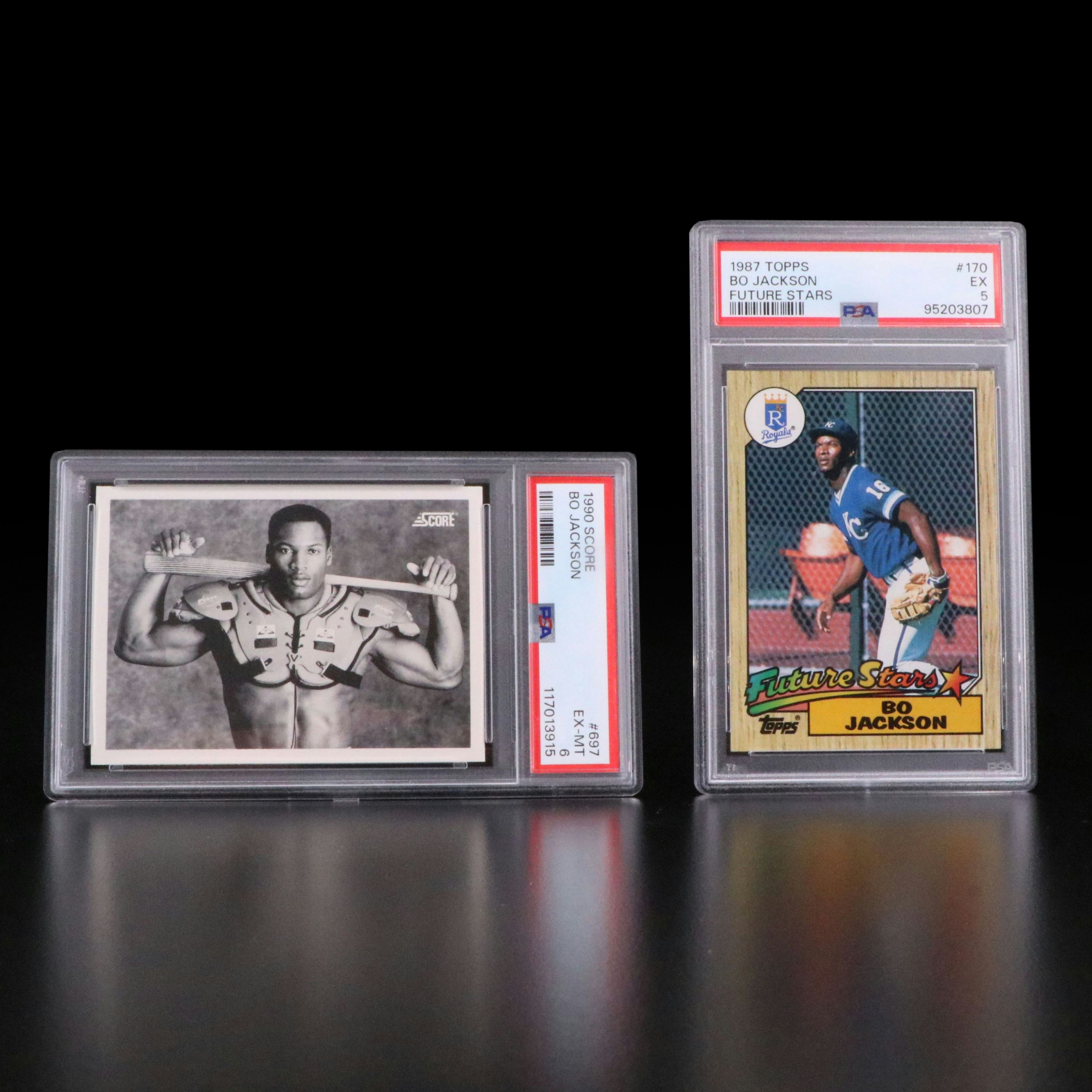 1987 Topps Bo Jackson Rookie Baseball Card Graded PSA 5 with More