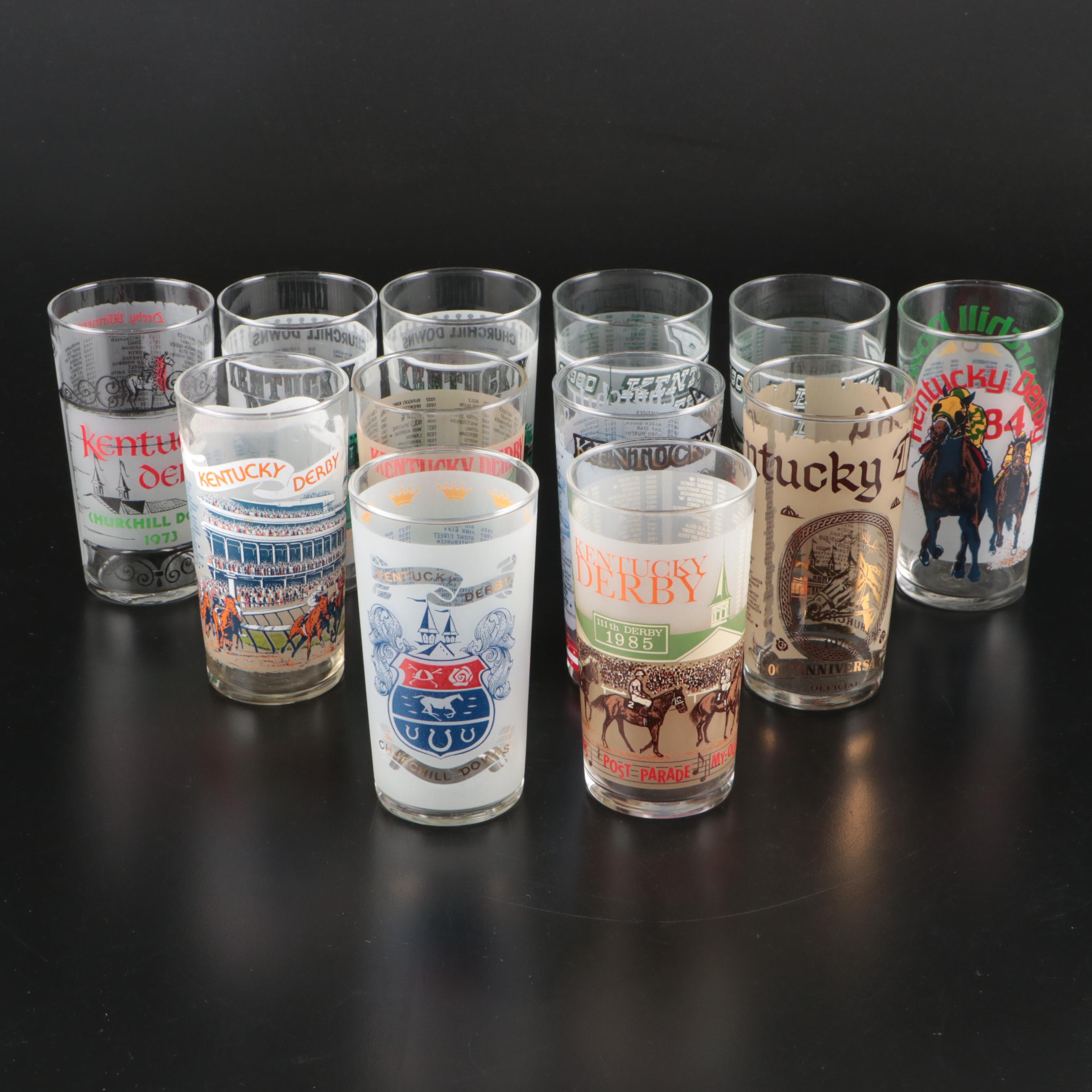 Kentucky Derby Libbey Souvenir Julep Glasses, 1970s-1980s