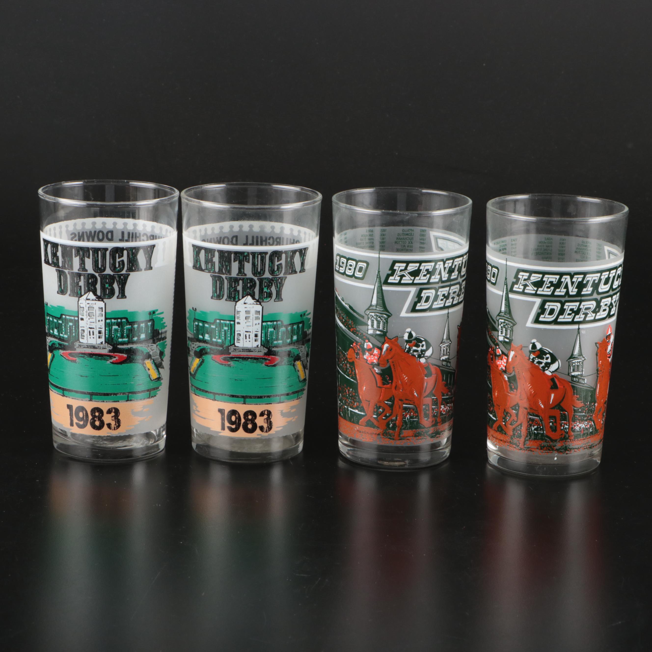 Kentucky Derby Libbey Souvenir Julep Glasses, 1970s-1980s