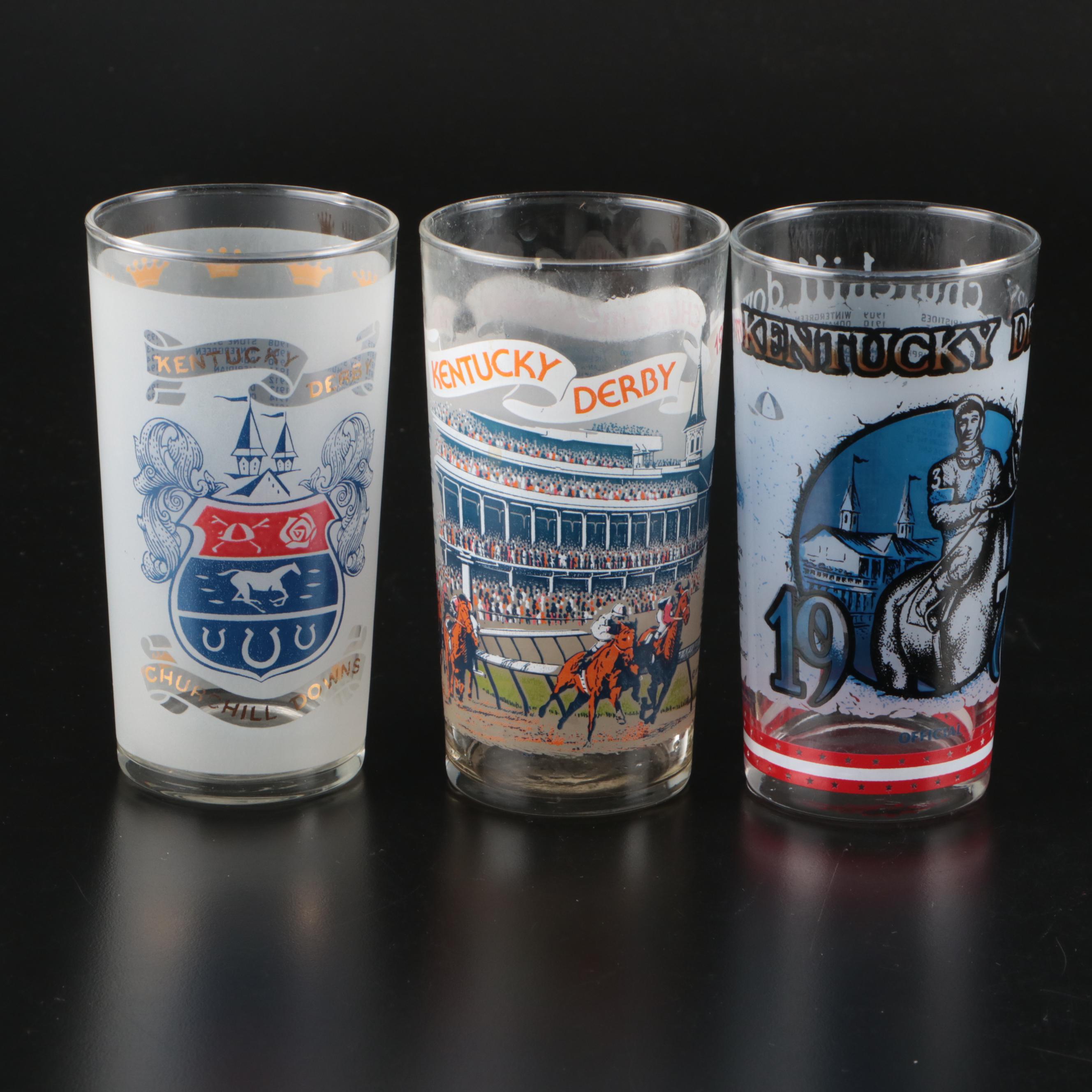 Kentucky Derby Libbey Souvenir Julep Glasses, 1970s-1980s