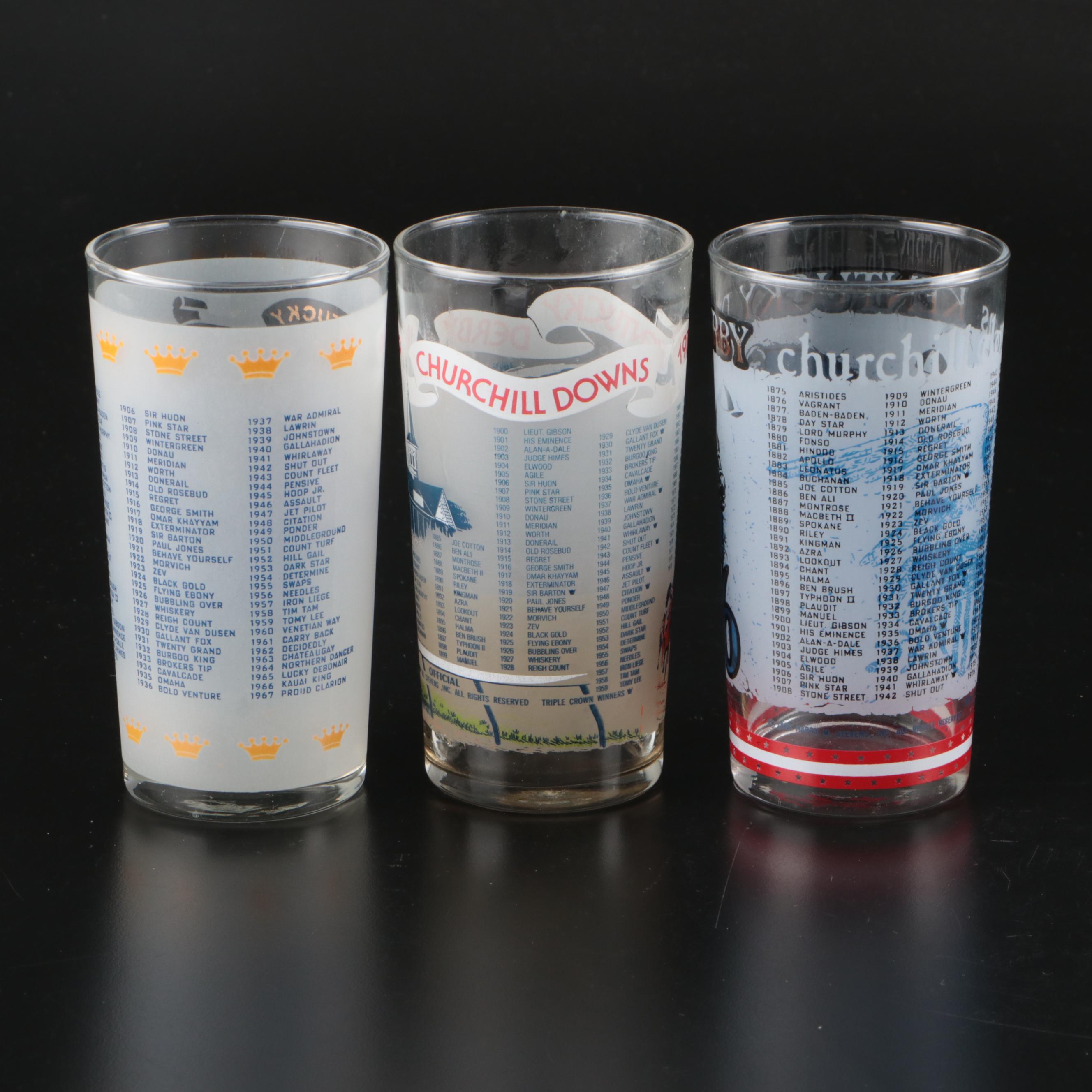 Kentucky Derby Libbey Souvenir Julep Glasses, 1970s-1980s