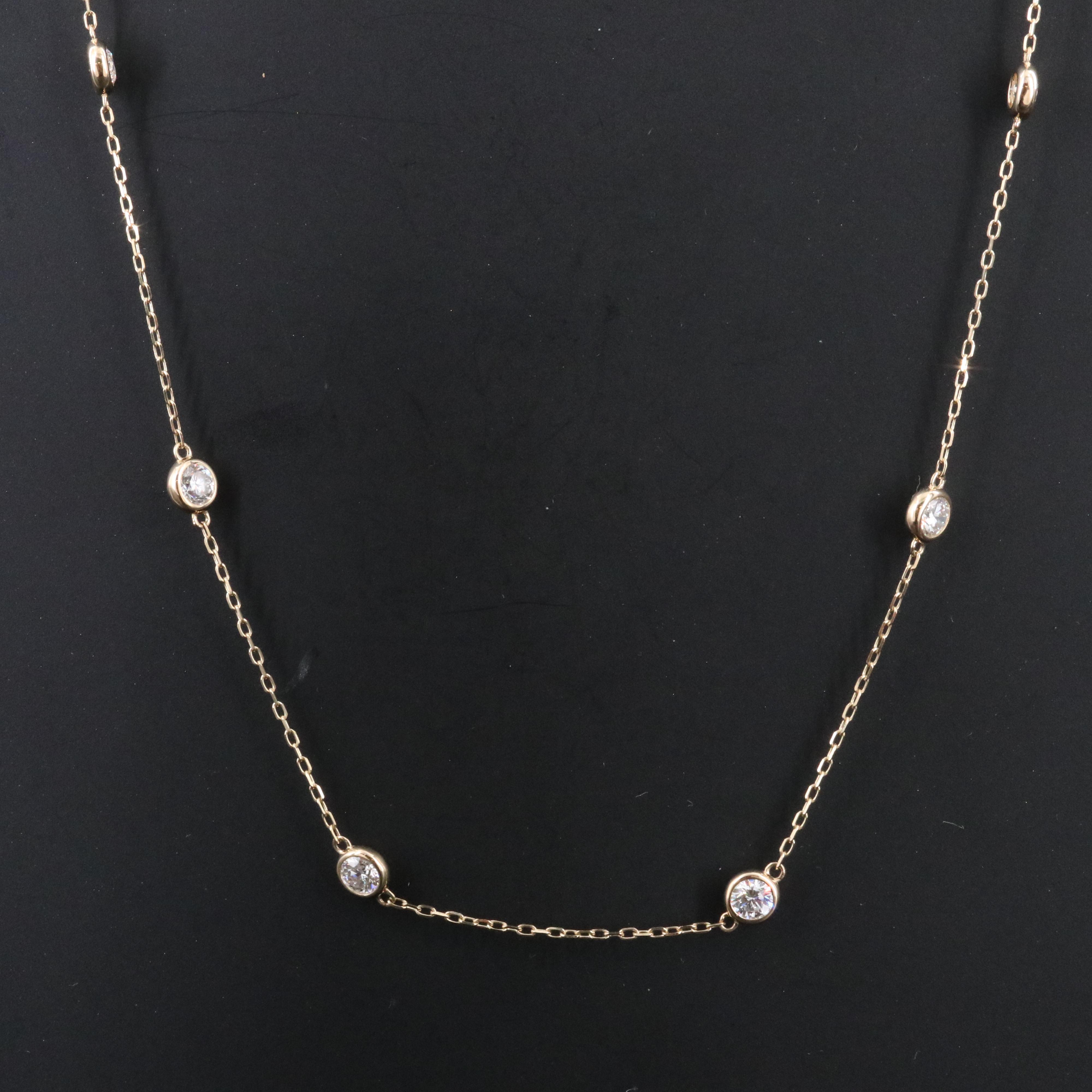 14K 2.00 CTW Lab Grown Diamond Station Necklace