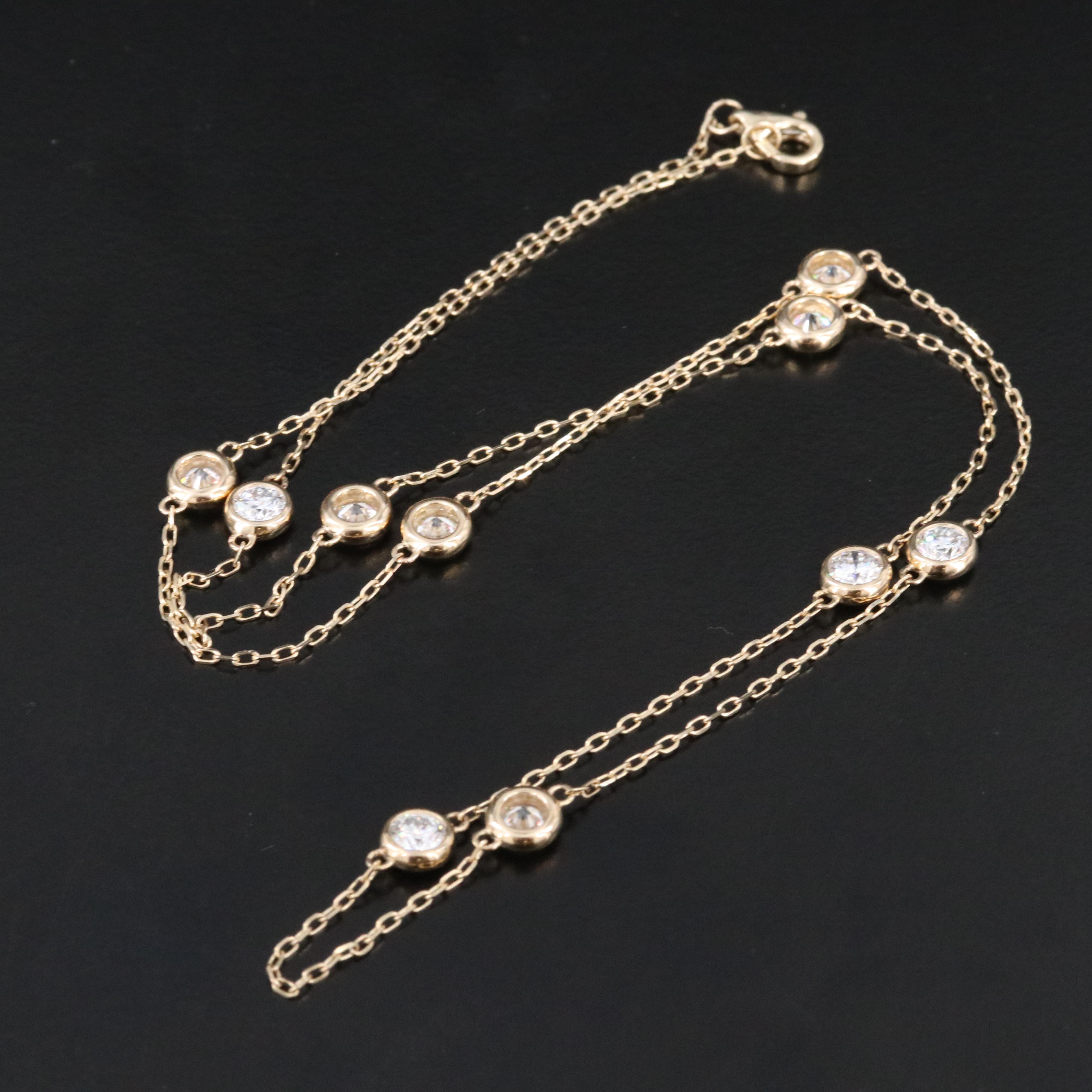 14K 2.00 CTW Lab Grown Diamond Station Necklace