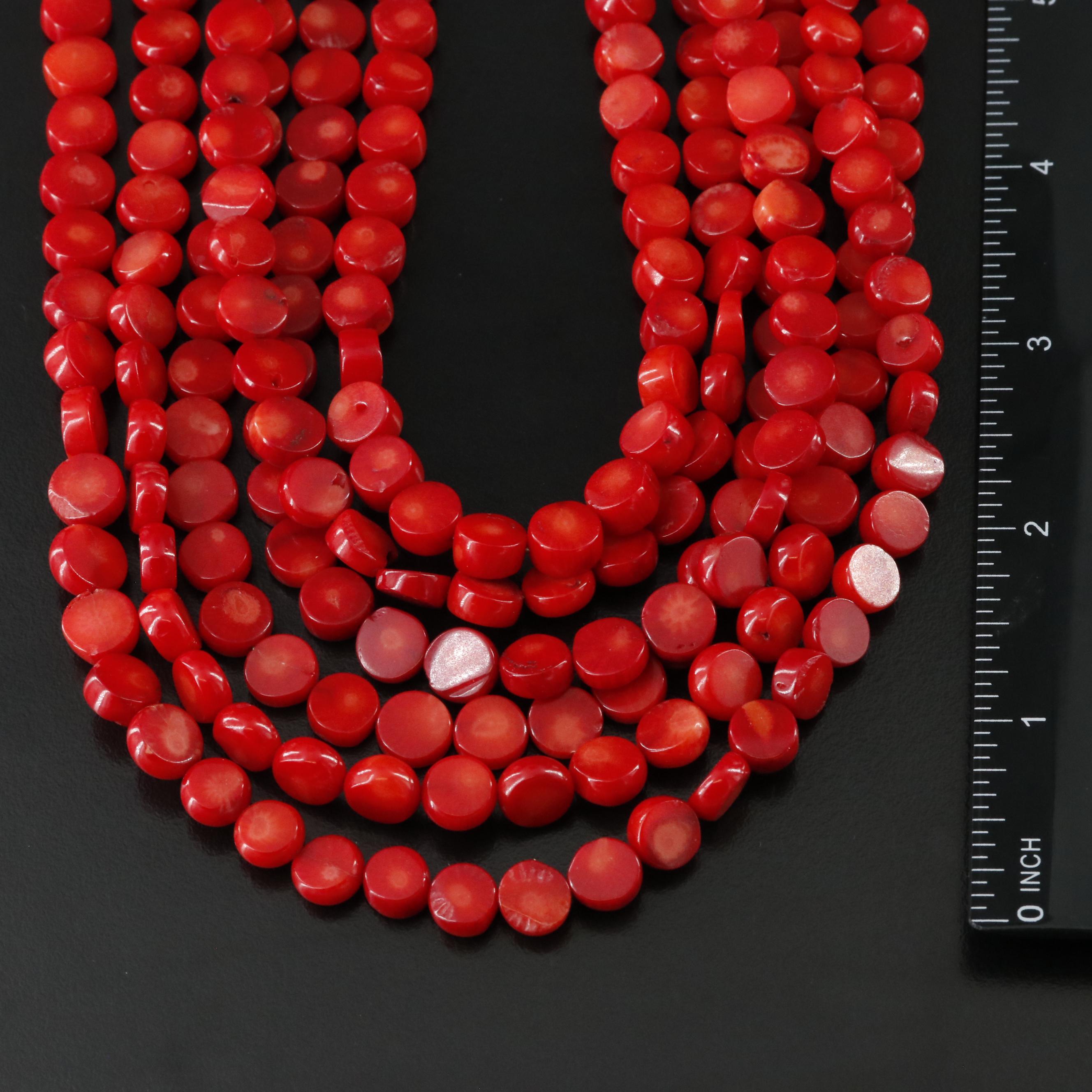 Tiered Coral Necklace with Sterling Clasp