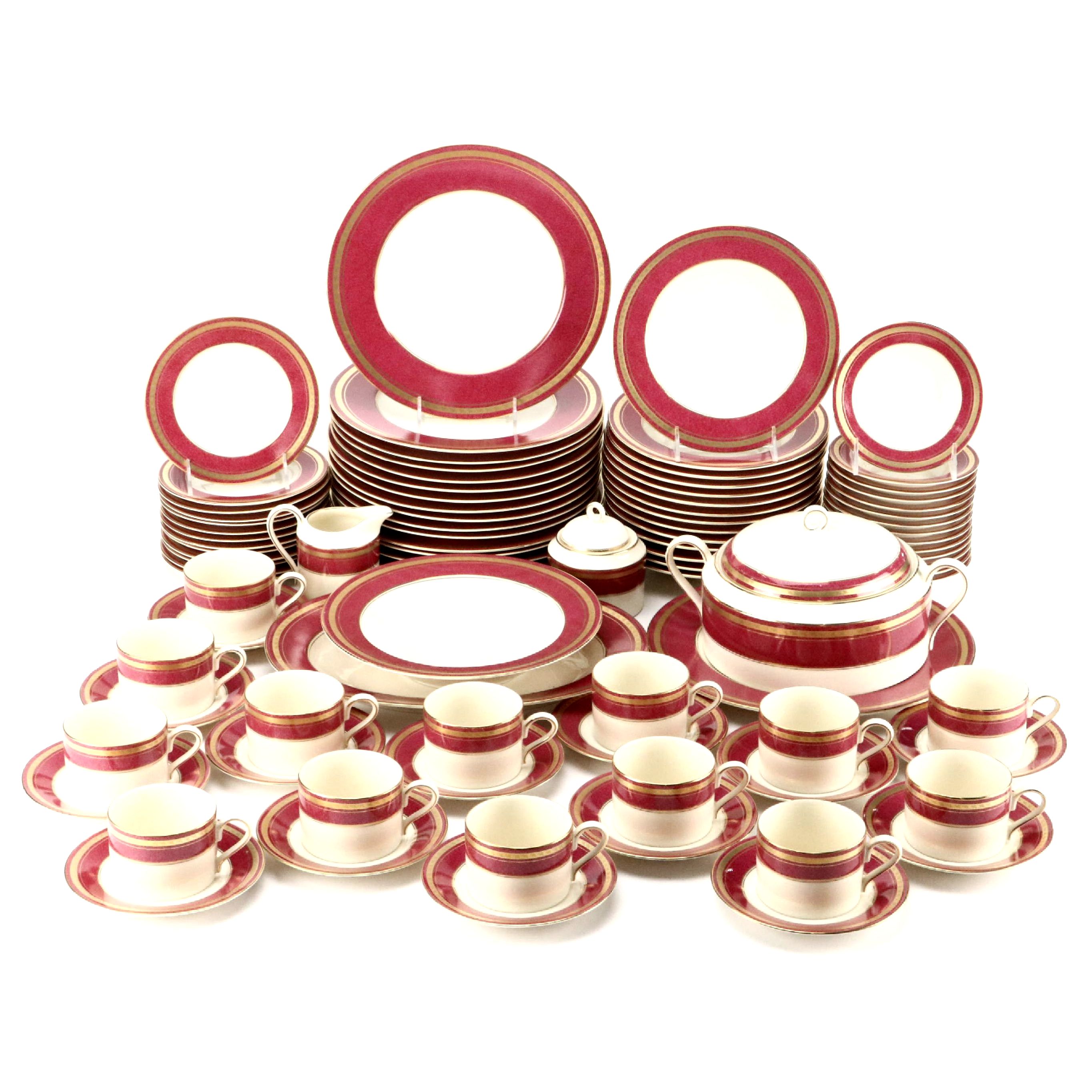 Oscar de la Renta "Imperial Ruby" Porcelain Dinnerware, Late 20th Century