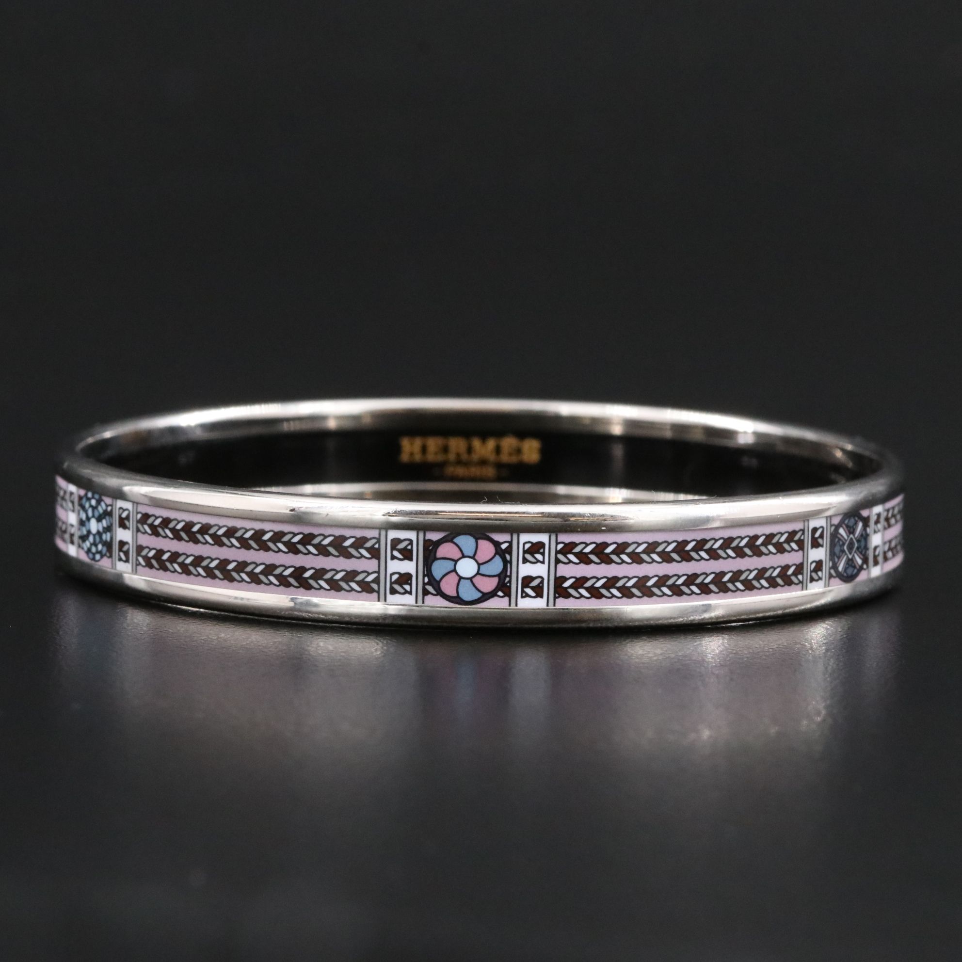 Hermès Lavender Motif Narrow Bangle
