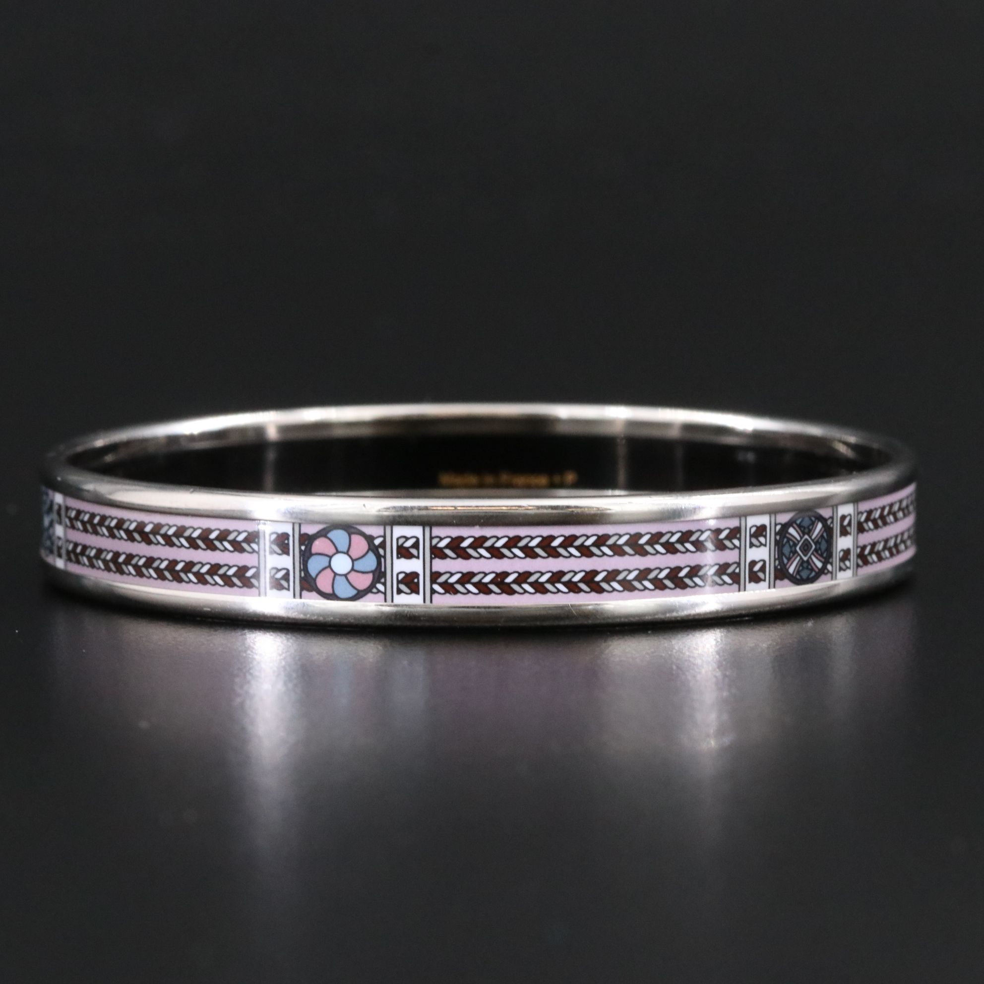 Hermès Lavender Motif Narrow Bangle