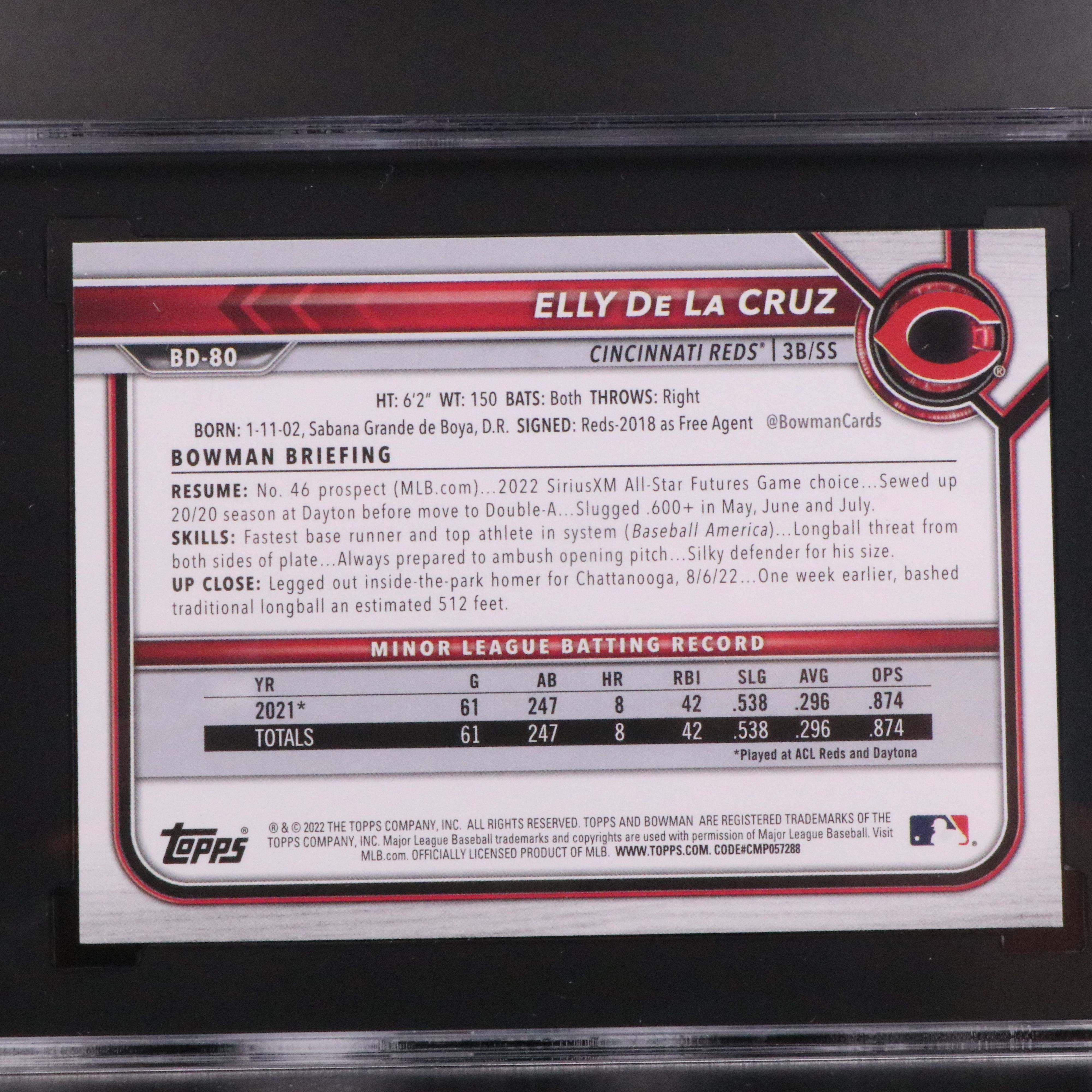 SGC Graded Cincinnati Reds Baseball Cards Featuring Elly De La Cruz and More