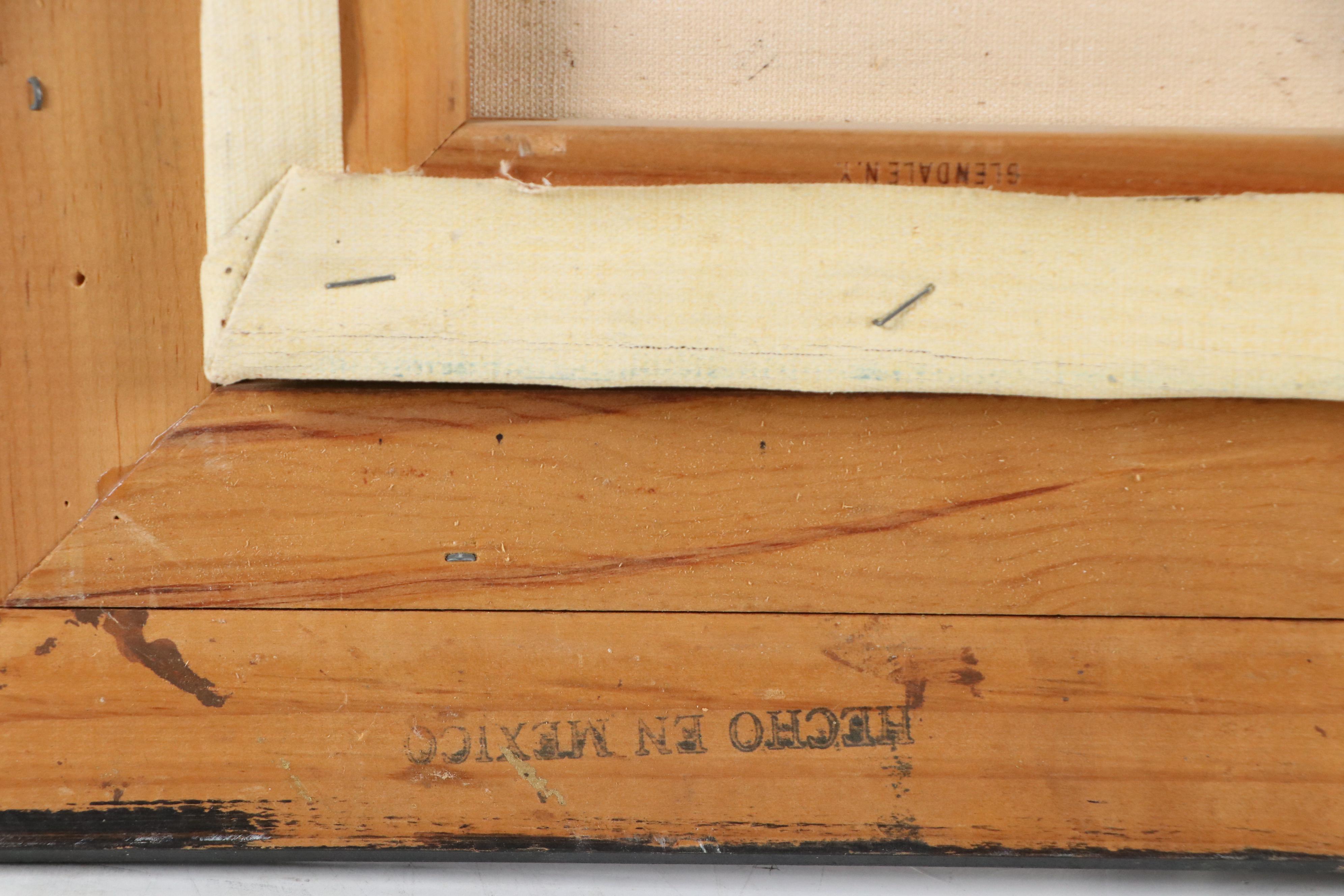 Oil Painting of East Asian Harbor Scene, Mid-20th Century