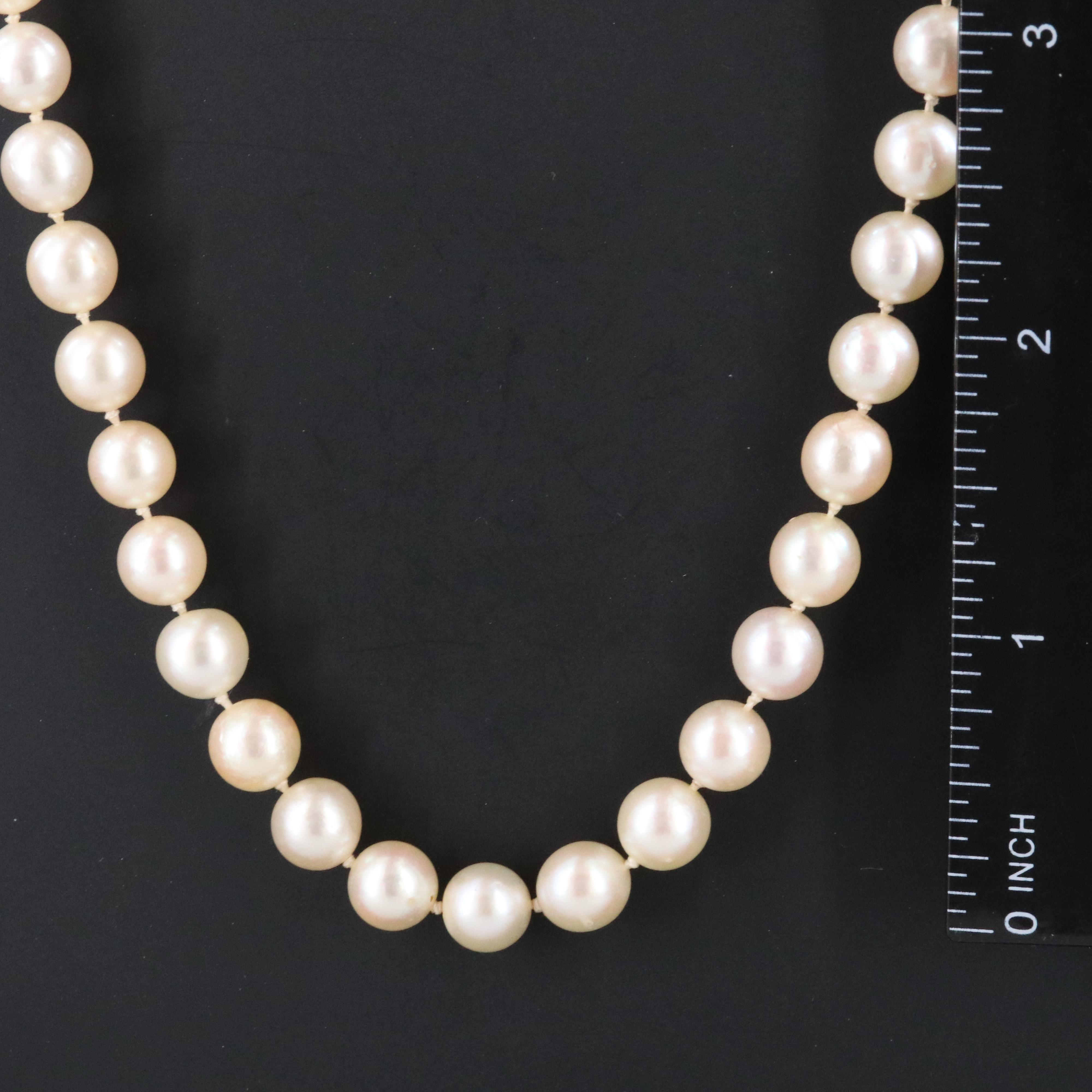 Pearl Necklace with 14K 1.21 CTW Diamond Clasp