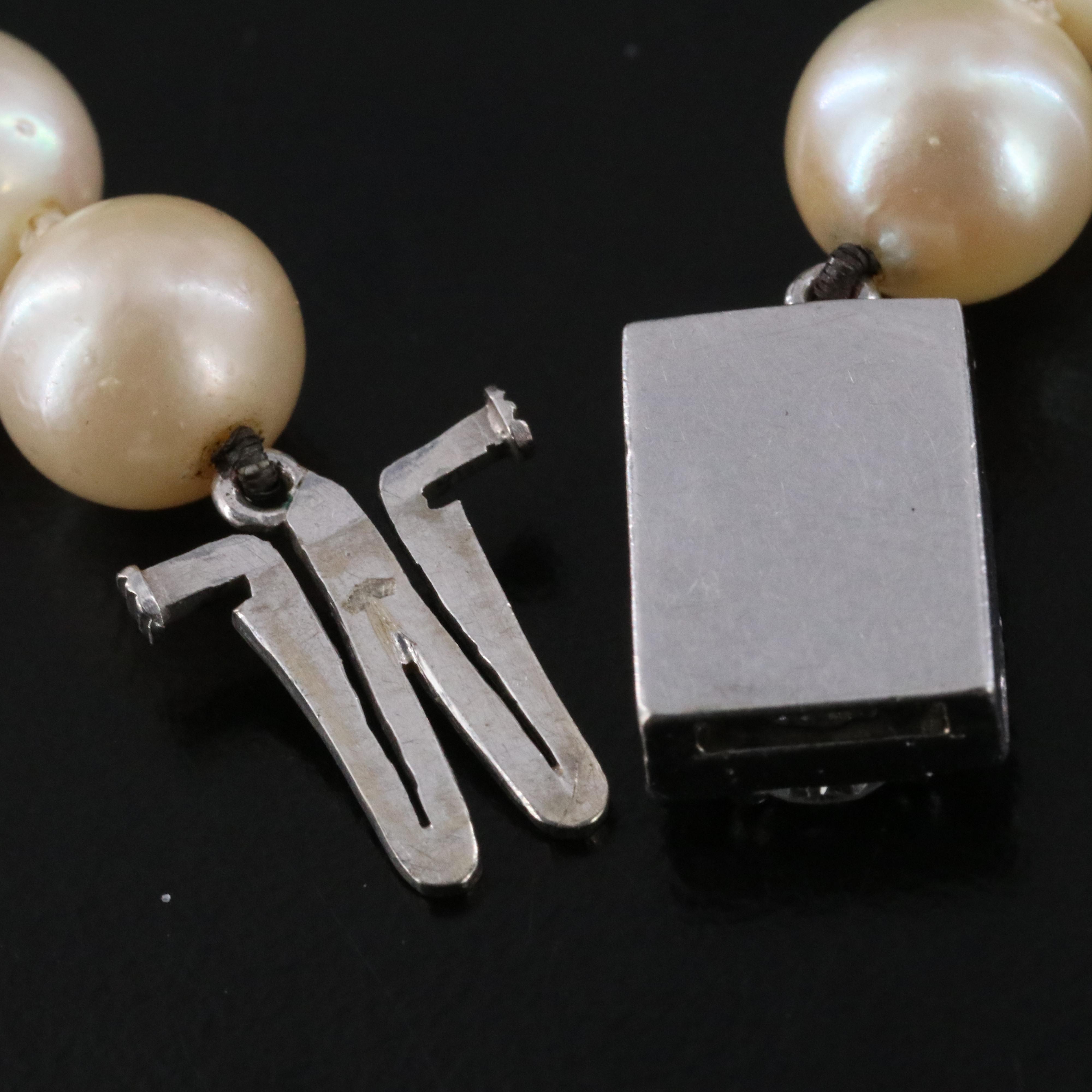 Pearl Necklace with 14K 1.21 CTW Diamond Clasp