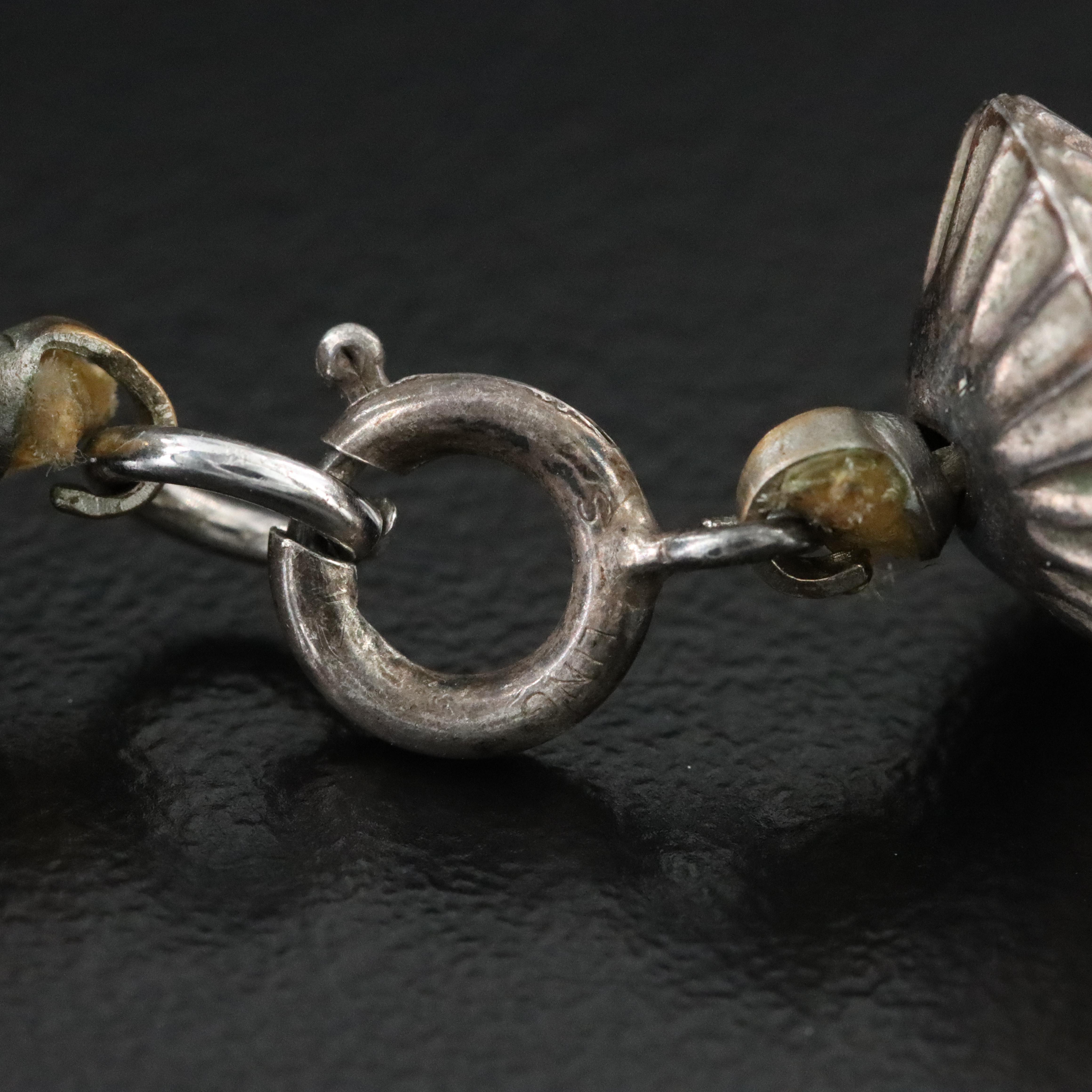 Chinese Wood "Good Fortune", 800 Silver and Sterling Bead Assemblage Necklace