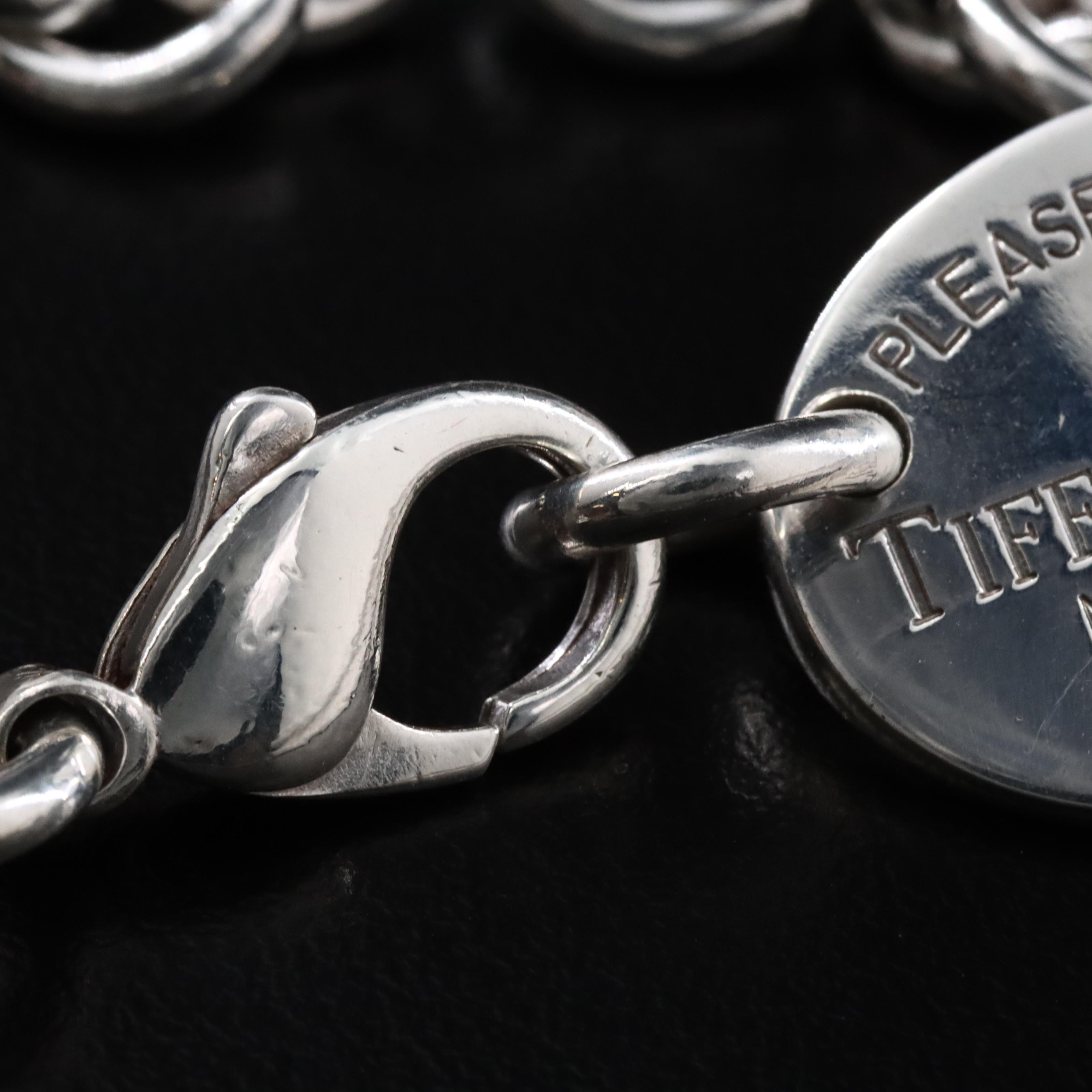 Tiffany & Co. Return to Tiffany Sterling Oval Tag Collar Necklace