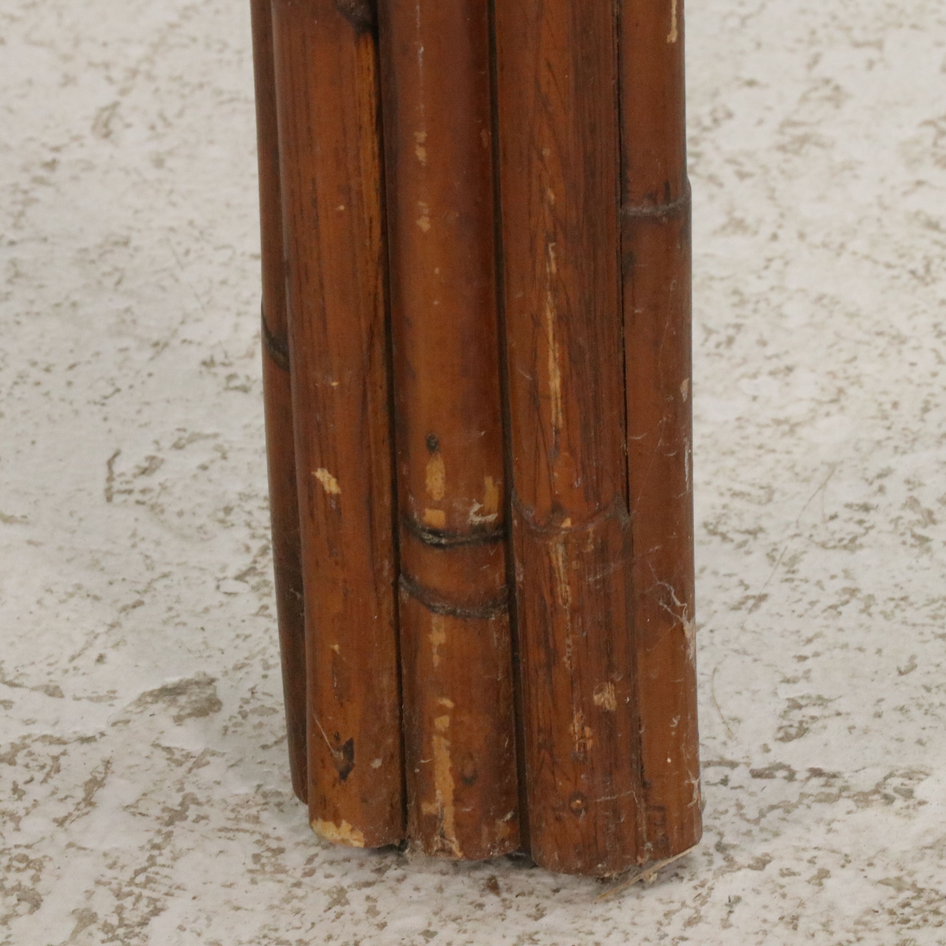 Bamboo Turned Glass-Top Dining Table