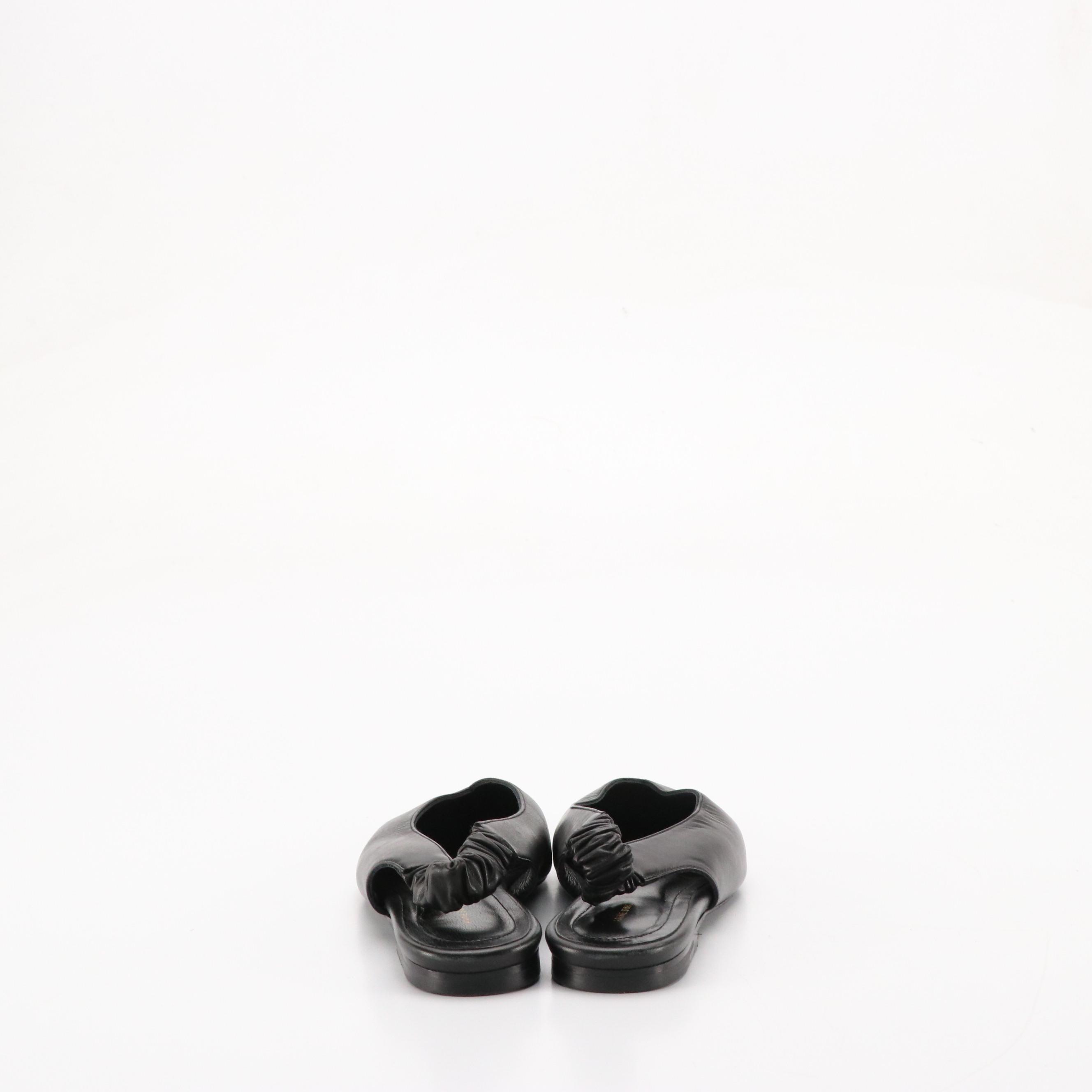 Anine Bing Slingback Flats in Black Leather with Tod's Patent Leather Wedges