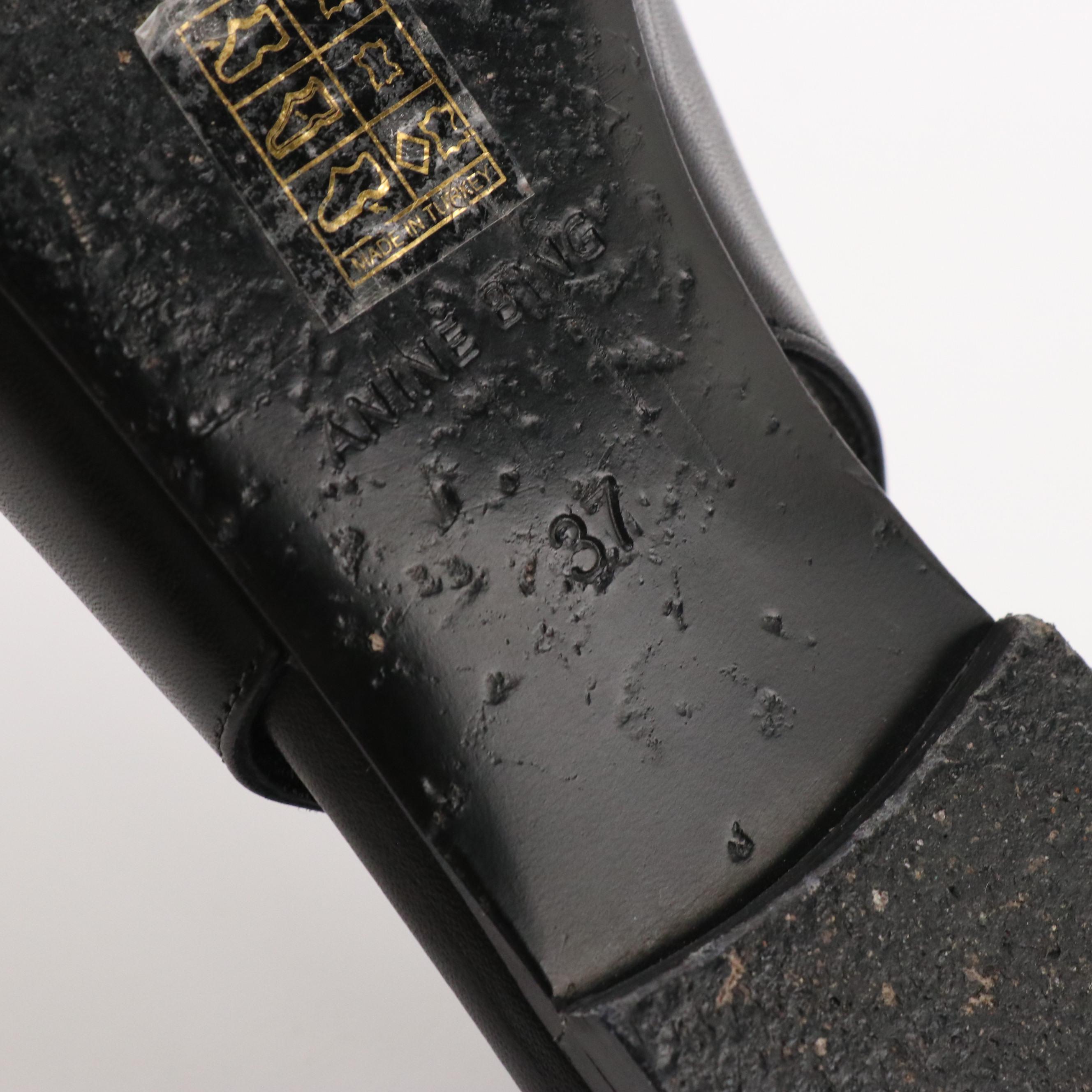 Anine Bing Slingback Flats in Black Leather with Tod's Patent Leather Wedges